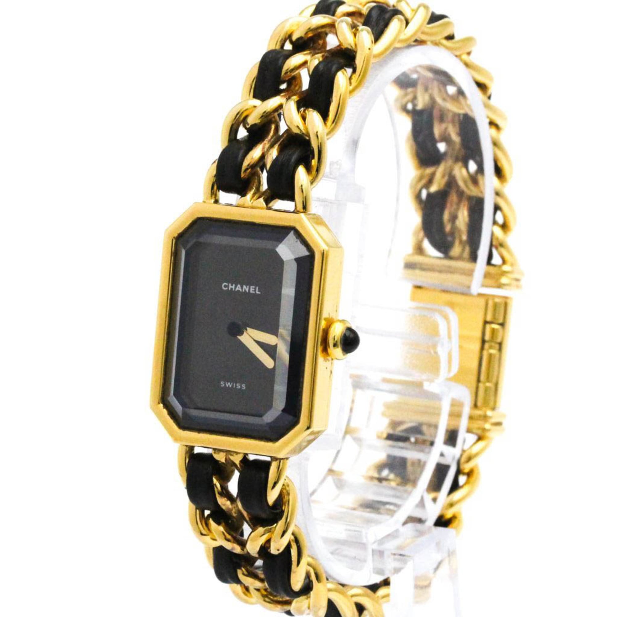 Chanel Premiere Rock Quartz Watch Plated Metal And Leather Watch