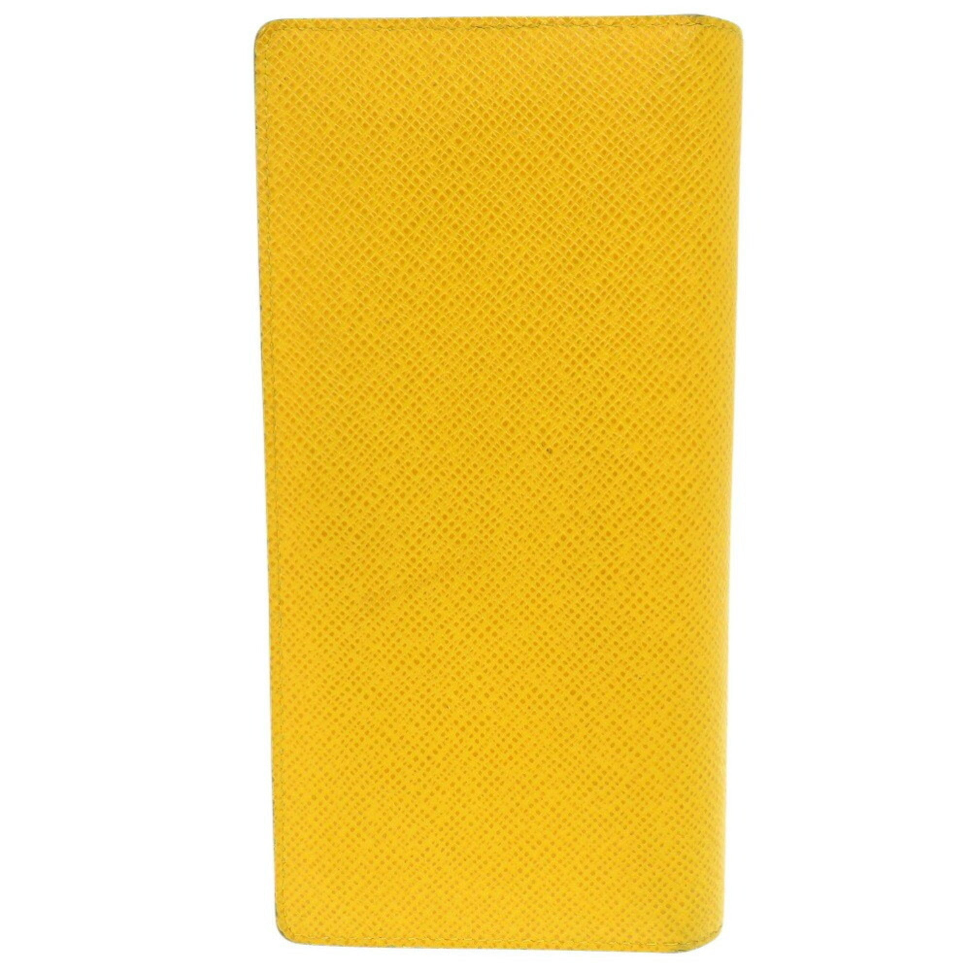Louis Vuitton Jaune Taiga Leather Long Wallet