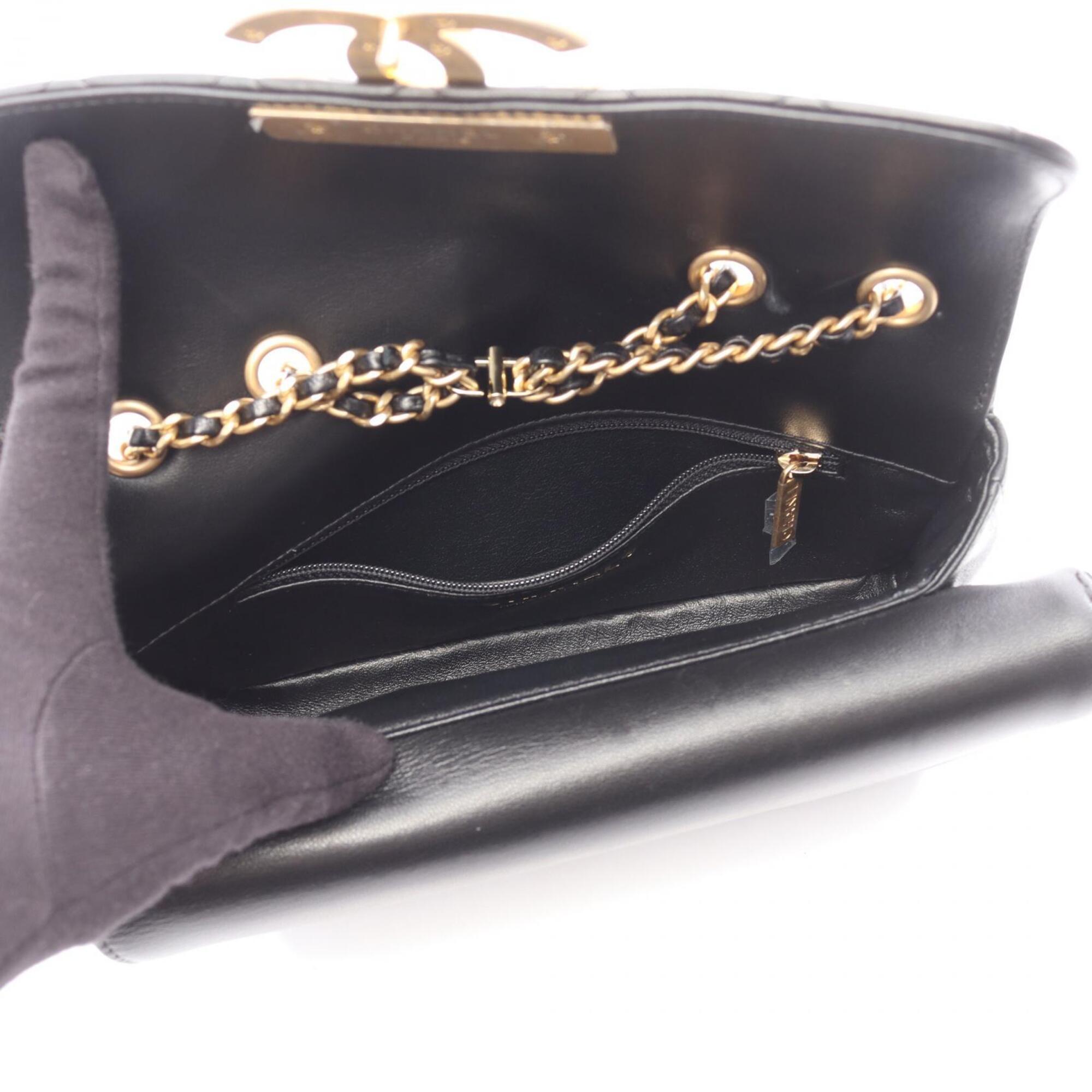 Chanel Black Leather Handbag Shoulder Bag