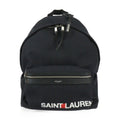 Yves Saint Laurent Black Canvas Leather Backpack Handbag (Pre-Owned)