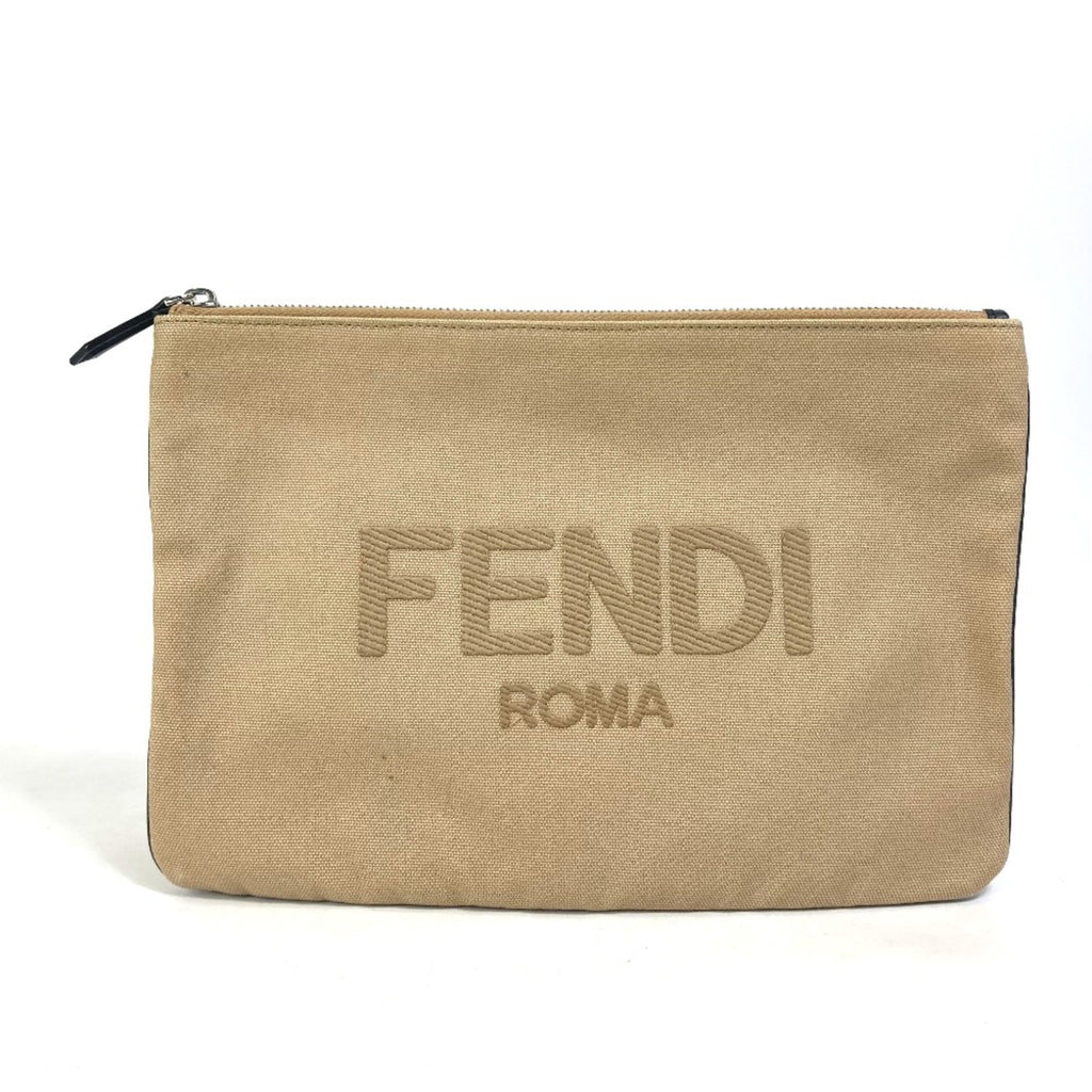 Fendi Beige Cloth Clutch Bag