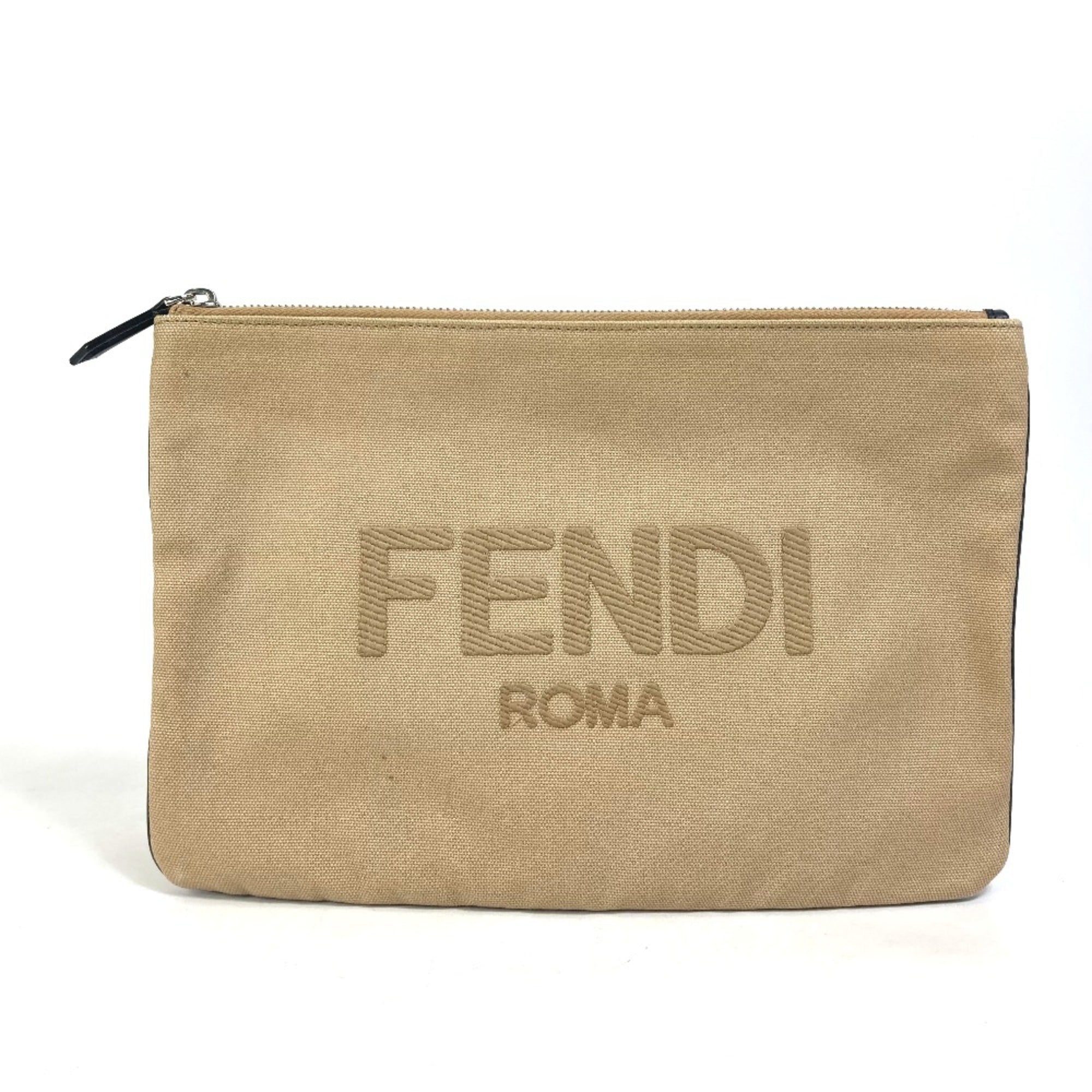 Fendi Beige Cloth Clutch Bag