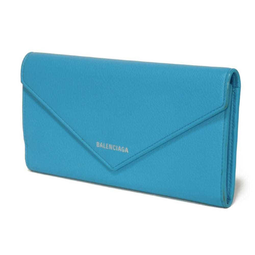 Balenciaga Blue Leather Long Wallet (Bi-Fold)