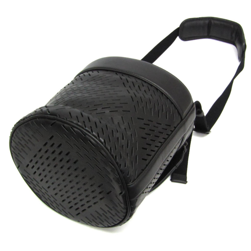 Bottega Veneta Paper Bucket Bag Perforated Leather Black Leather Shoulder Bag Bag
