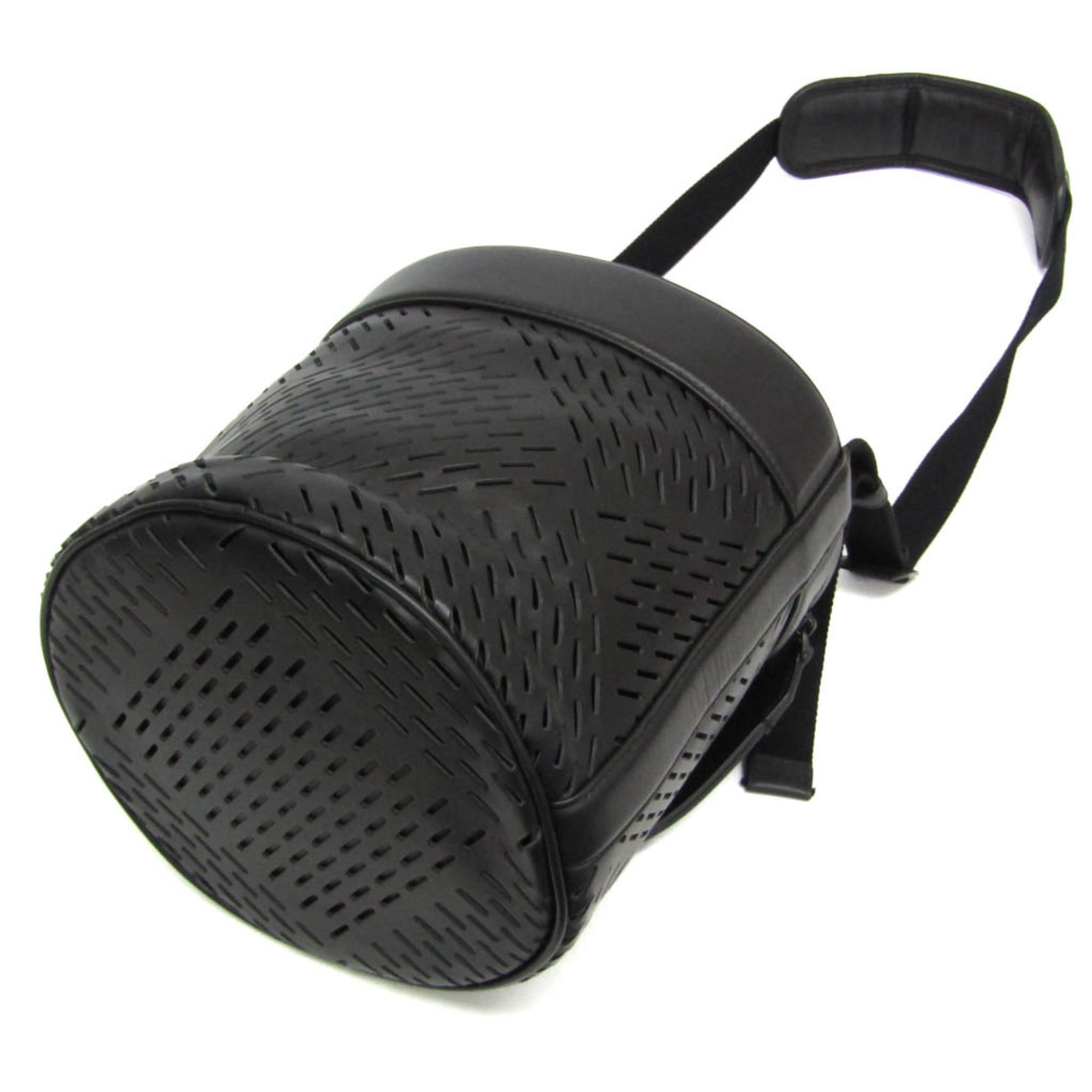 Bottega Veneta Paper Bucket Bag Perforated Leather Black Leather Shoulder Bag Bag