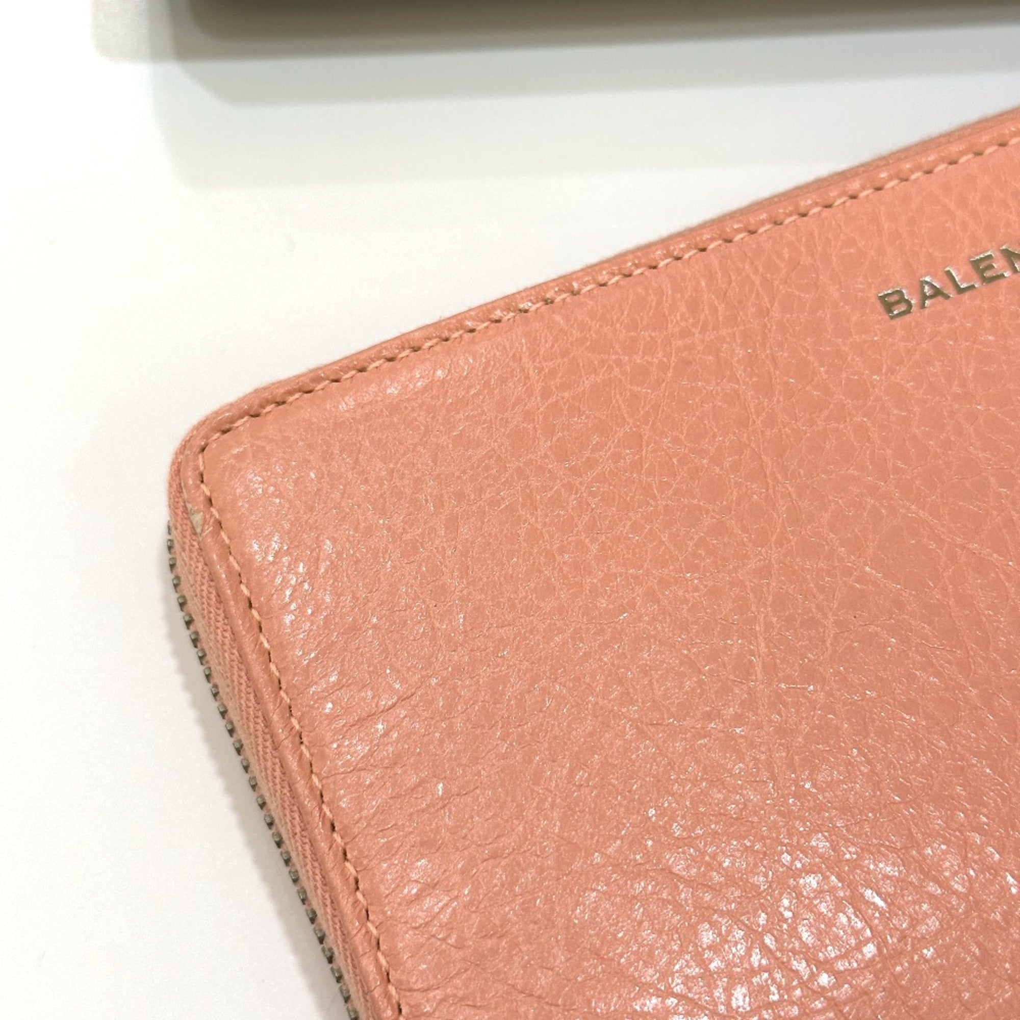 Balenciaga Beige Leather Long Wallet (Bi-Fold)
