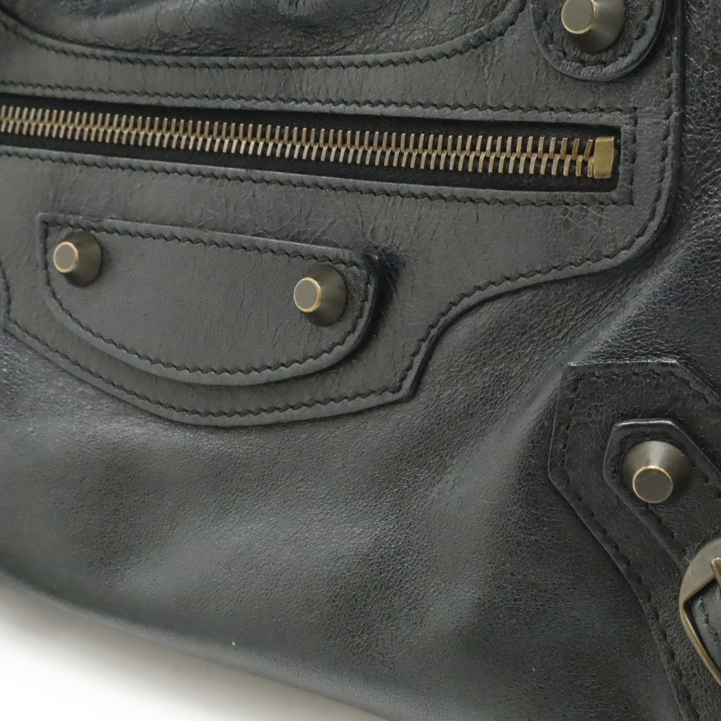Balenciaga Black Leather Handbag Shoulder
