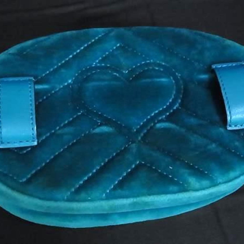 Gucci Gg Marmont Blue Velvet Fanny Pack (Pre-Owned)