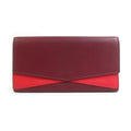 Bottega Veneta Bordeaux Red Color Leather Long Wallet (Bi-Fold)