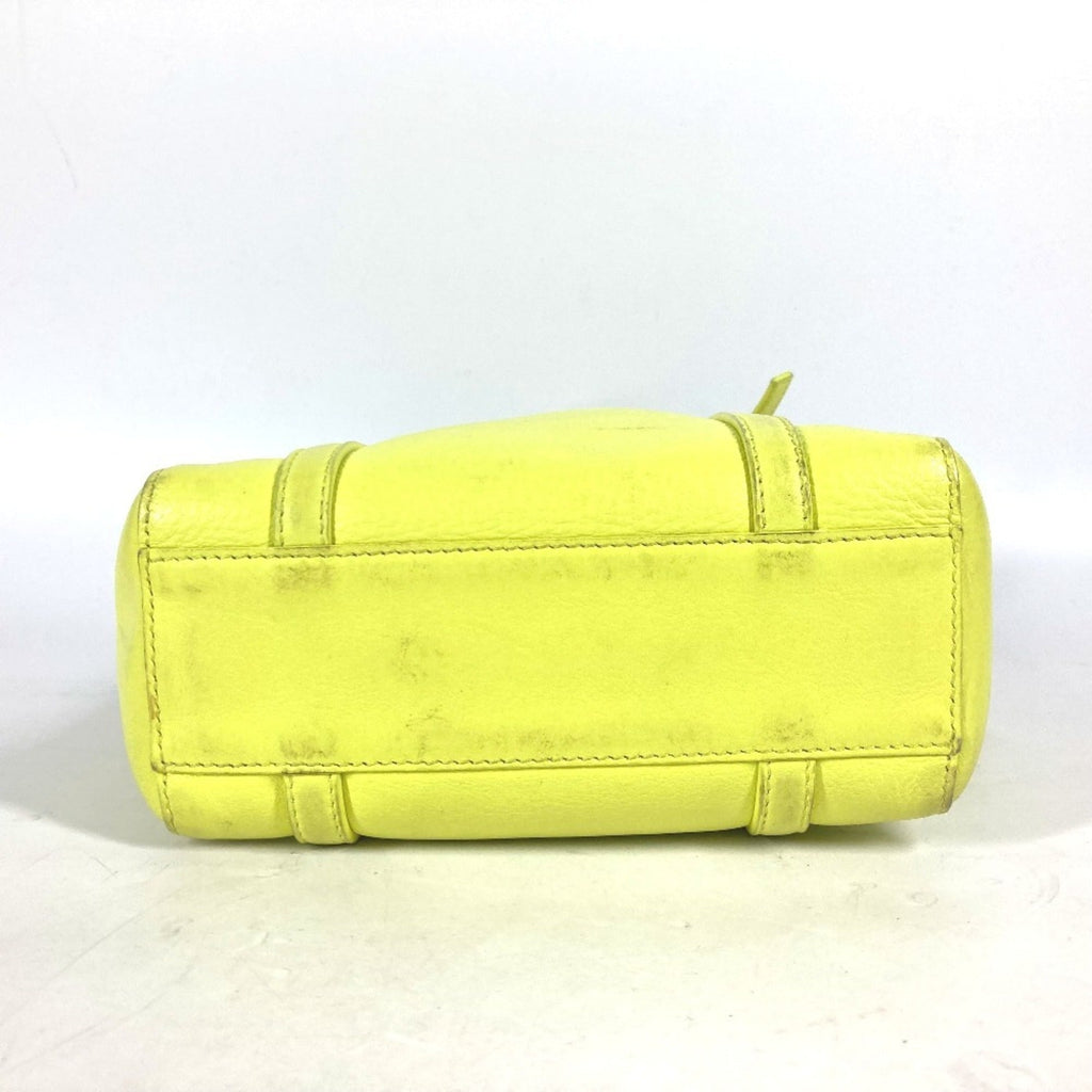 Balenciaga Black Yellow Leather Shoulder Bag Tote