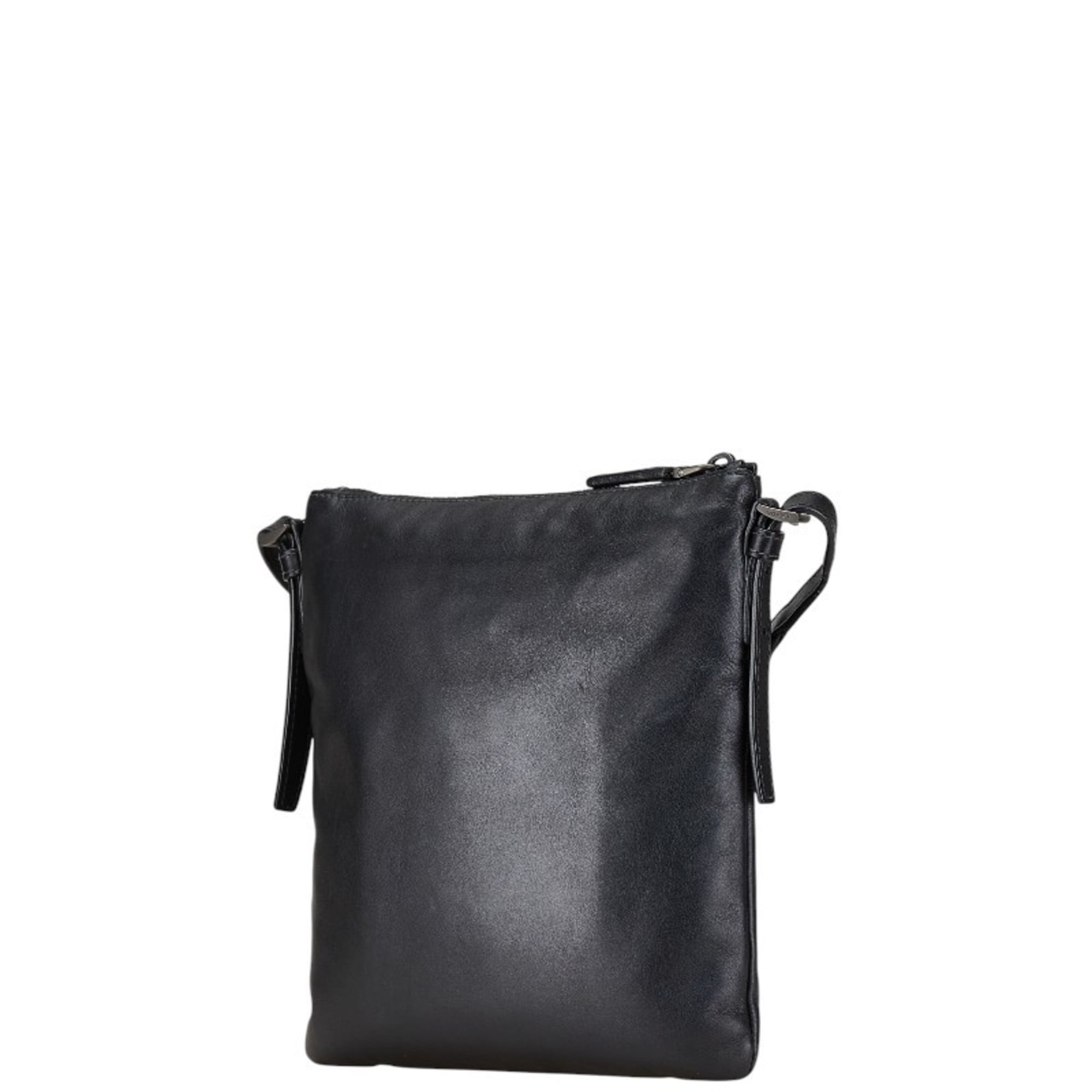 Prada Black Leather Pouch Shoulder Bag