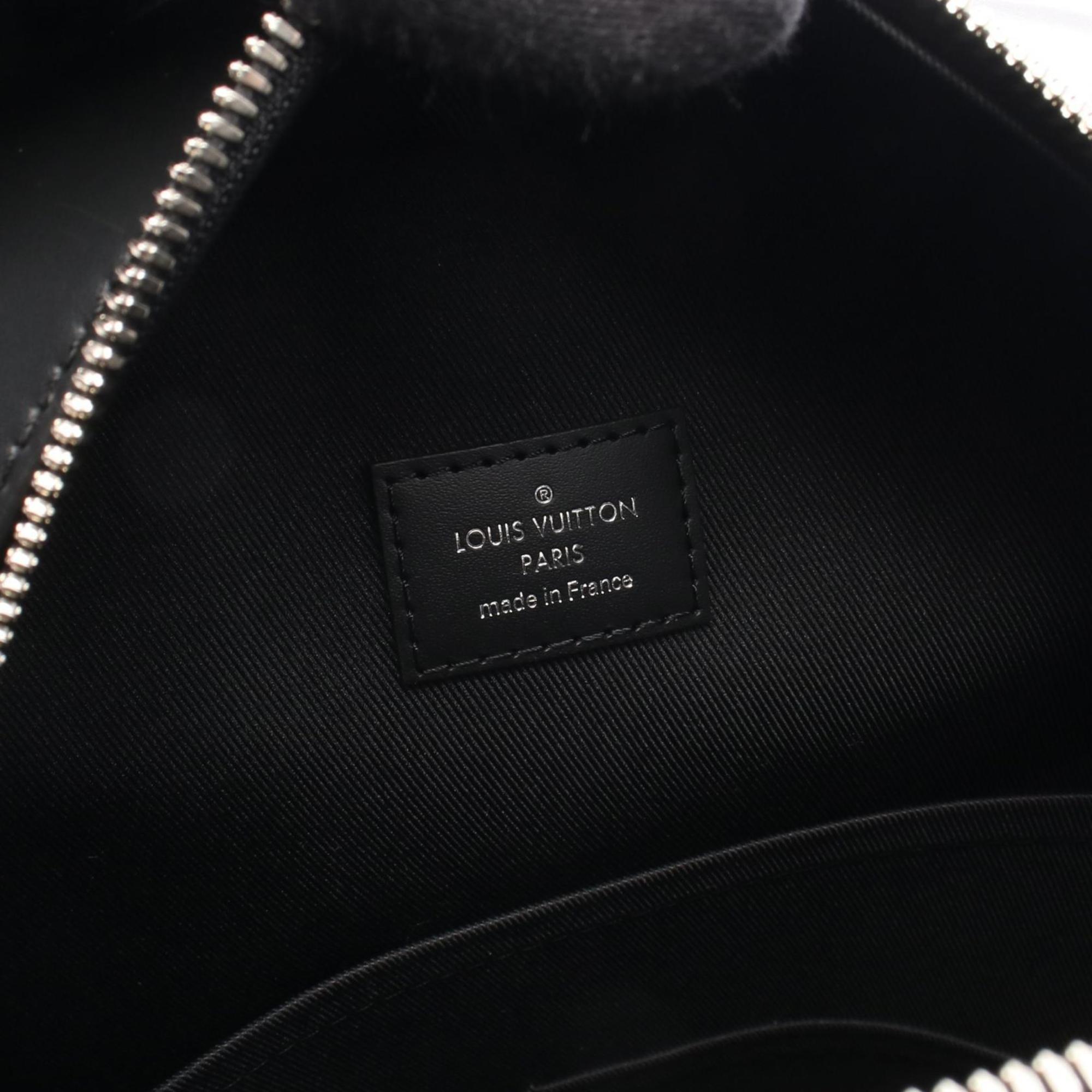 Louis Vuitton Black Coated Canvas Leather Backpack