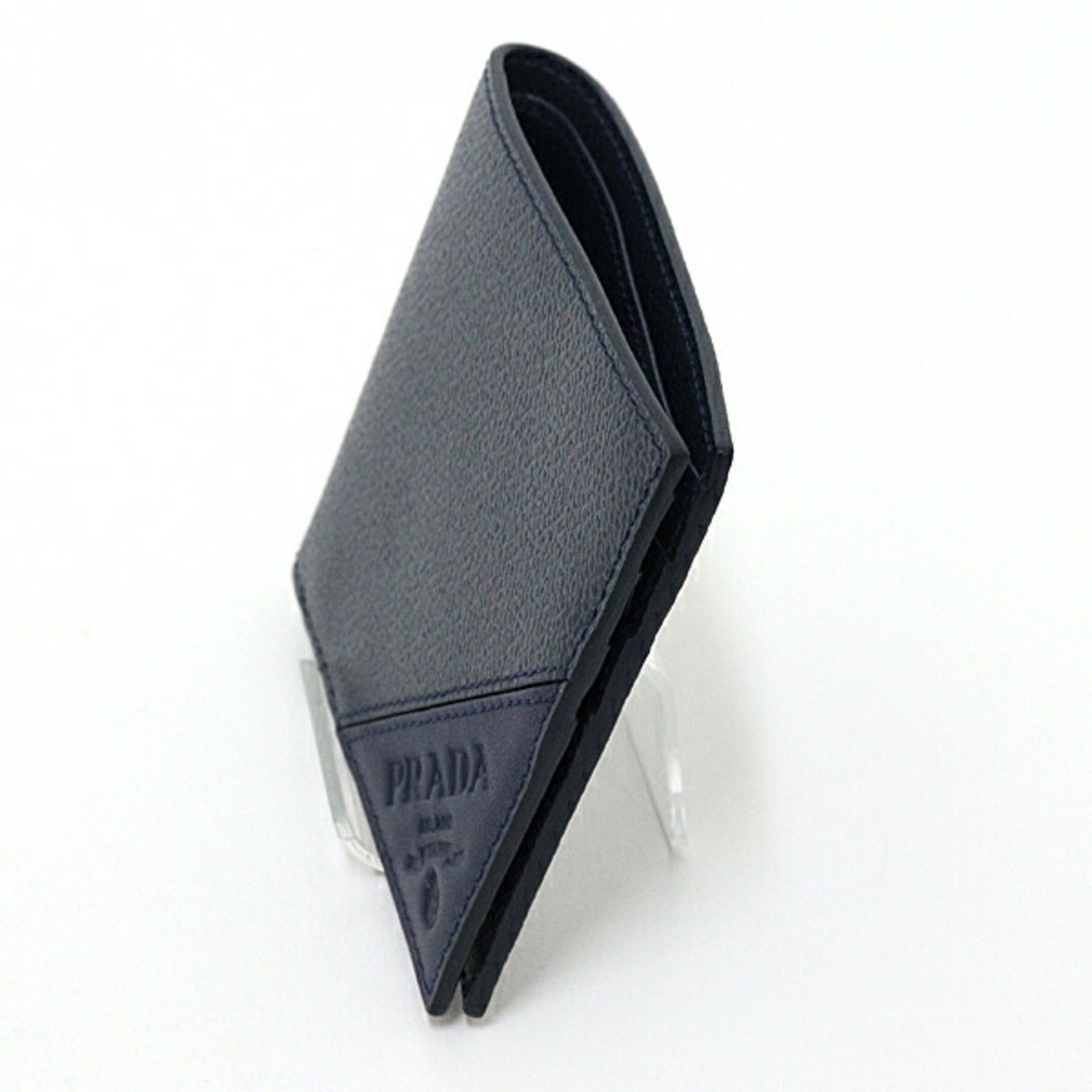 Prada Navy Saffiano Wallet (Bi-Fold)