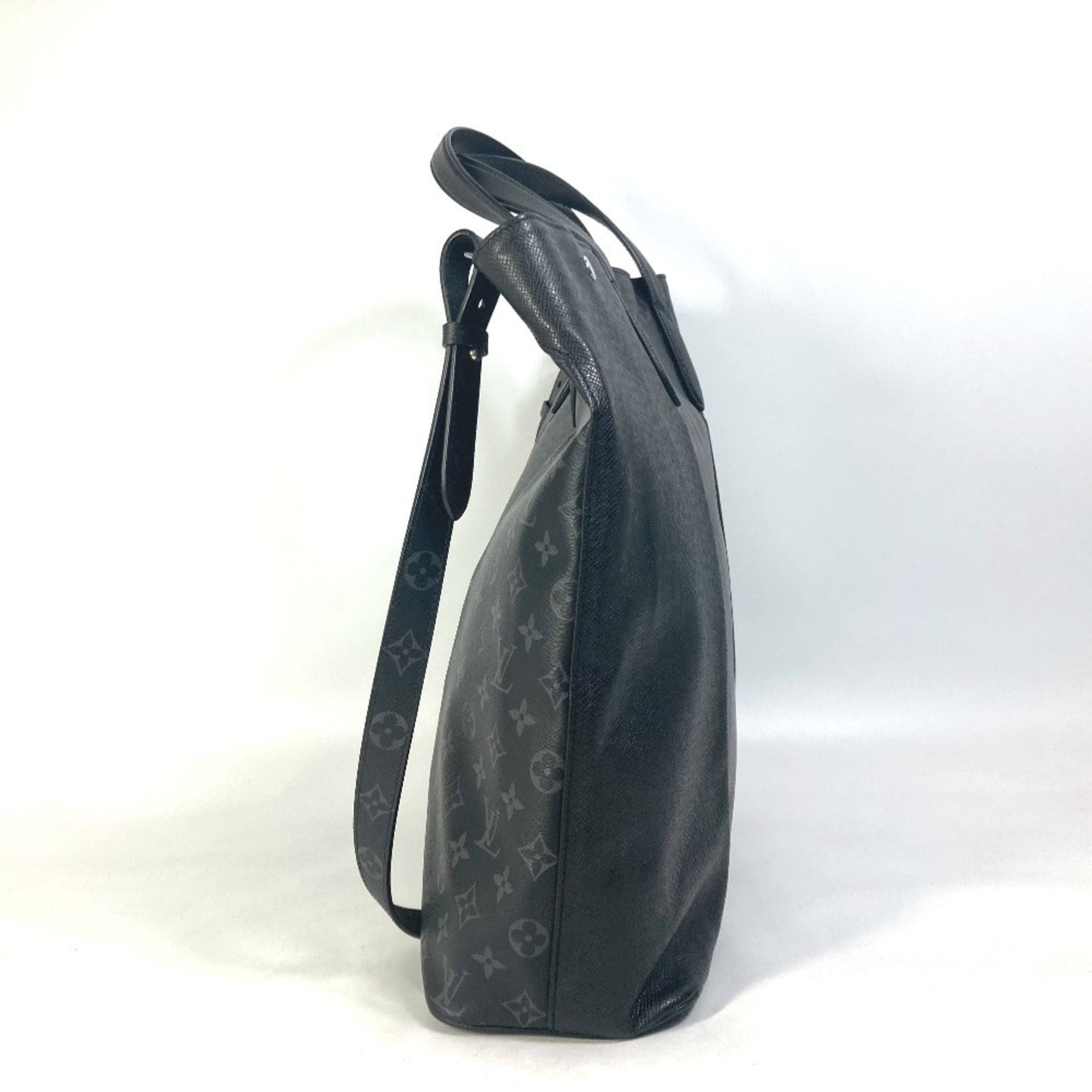 Louis Vuitton Taigarama Black Taiga Leather Monogram Eclipse Handbag Shoulder Bag Tote Bag