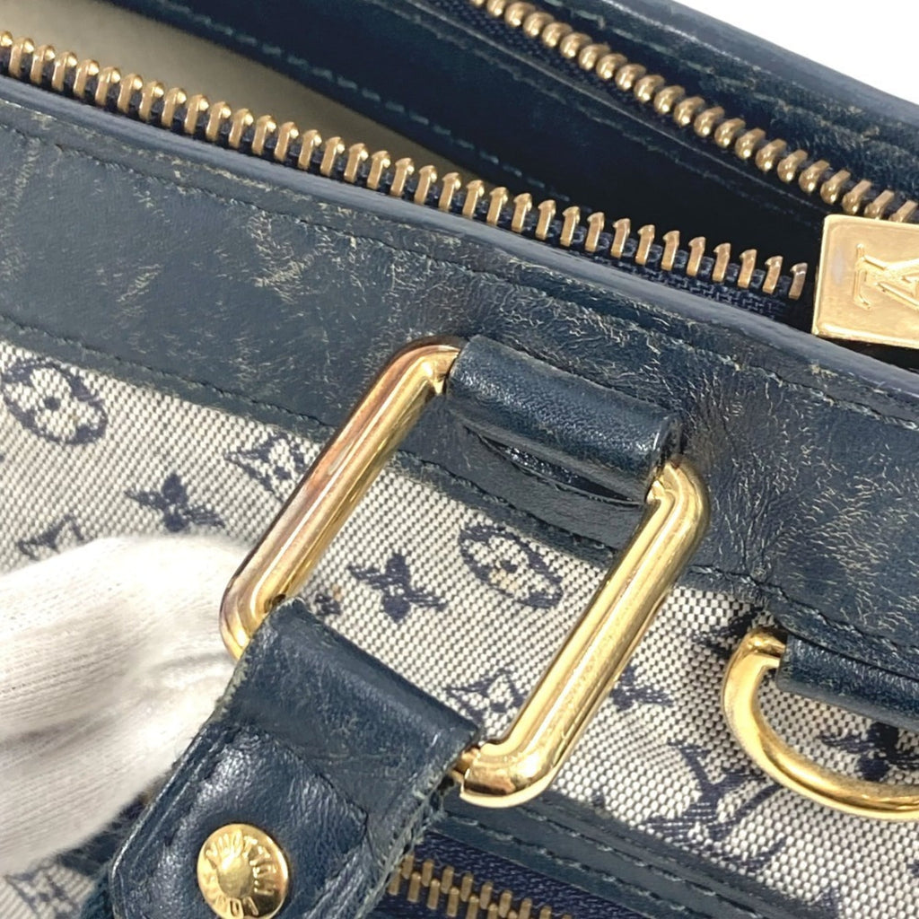 Louis Vuitton Navy Monogram Mini Canvas Leather Handbag Shoulder Bag Tote Bag