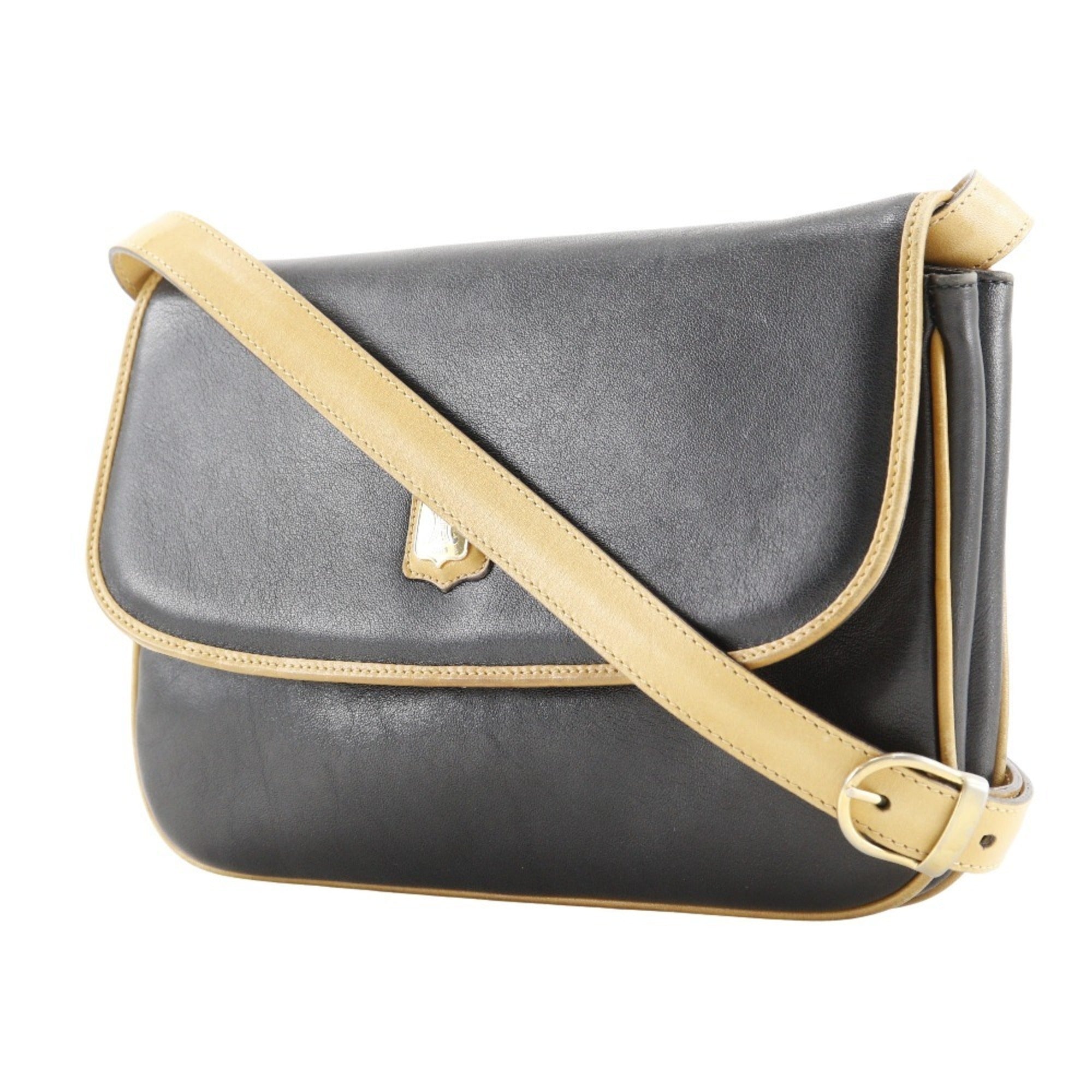 Celine Black Leather Shoulder Bag