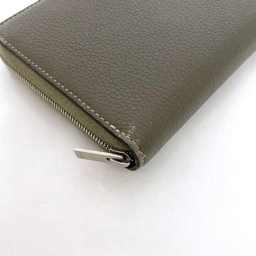 Celine Grayish Leather Long Wallet (Bi-Fold)