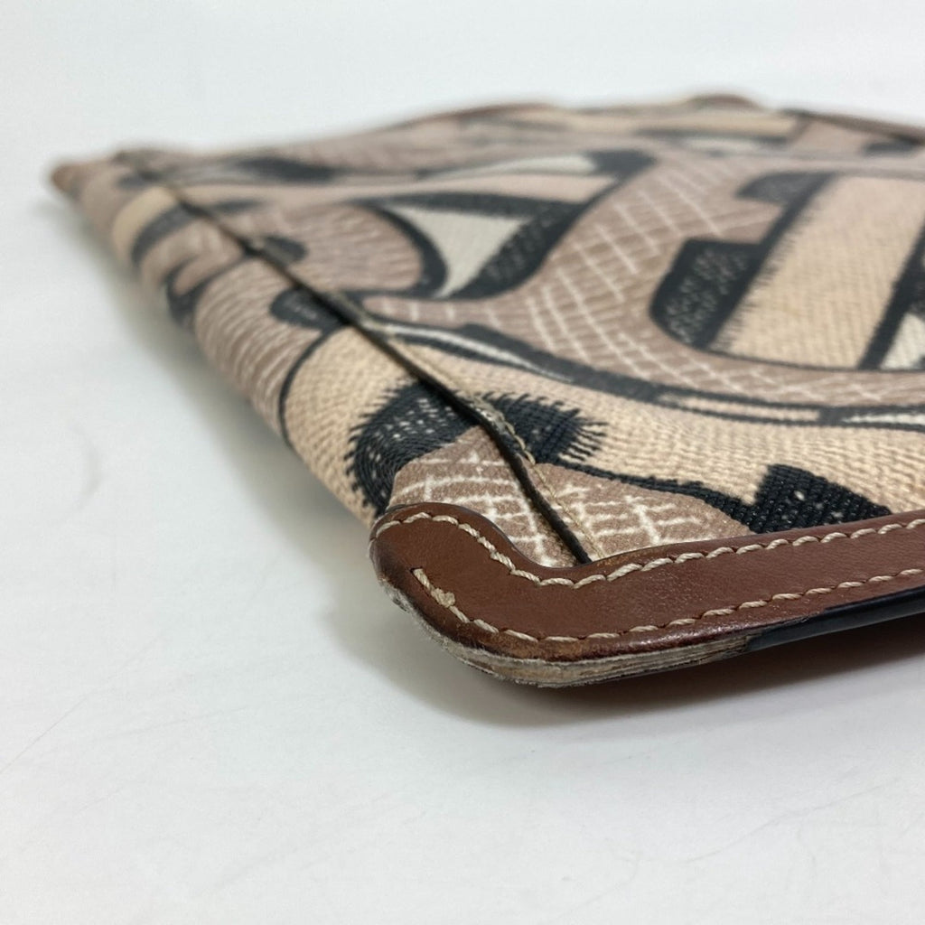 Burberry Brown Pvc Leather Clutch Bag