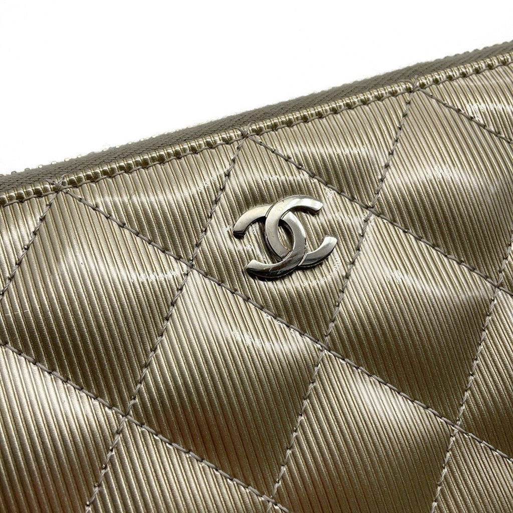 Chanel Champagne Gold Patent Leather Coin Purse/Coin Case
