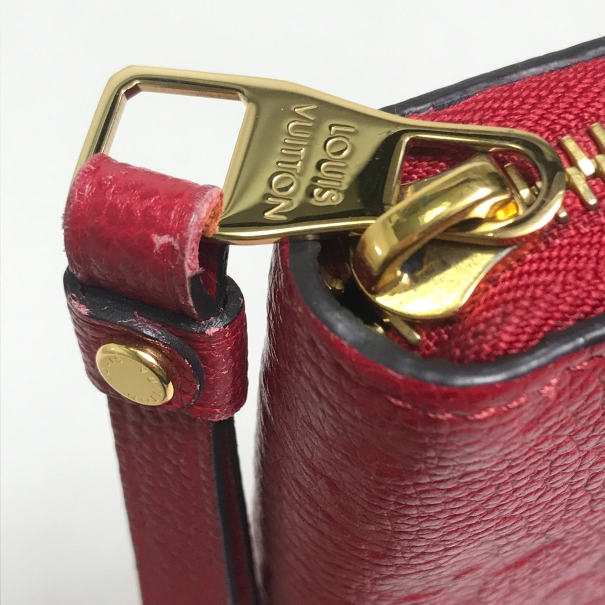 Louis Vuitton Monogram Empreinte Cherry Red Color Monogram Empreinte Long Wallet