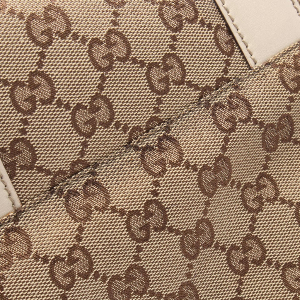 Gucci Gg Imprimé Beige Brown Ivory Gg Canvas Leather Handbag Shoulder Bag (Pre-Owned)