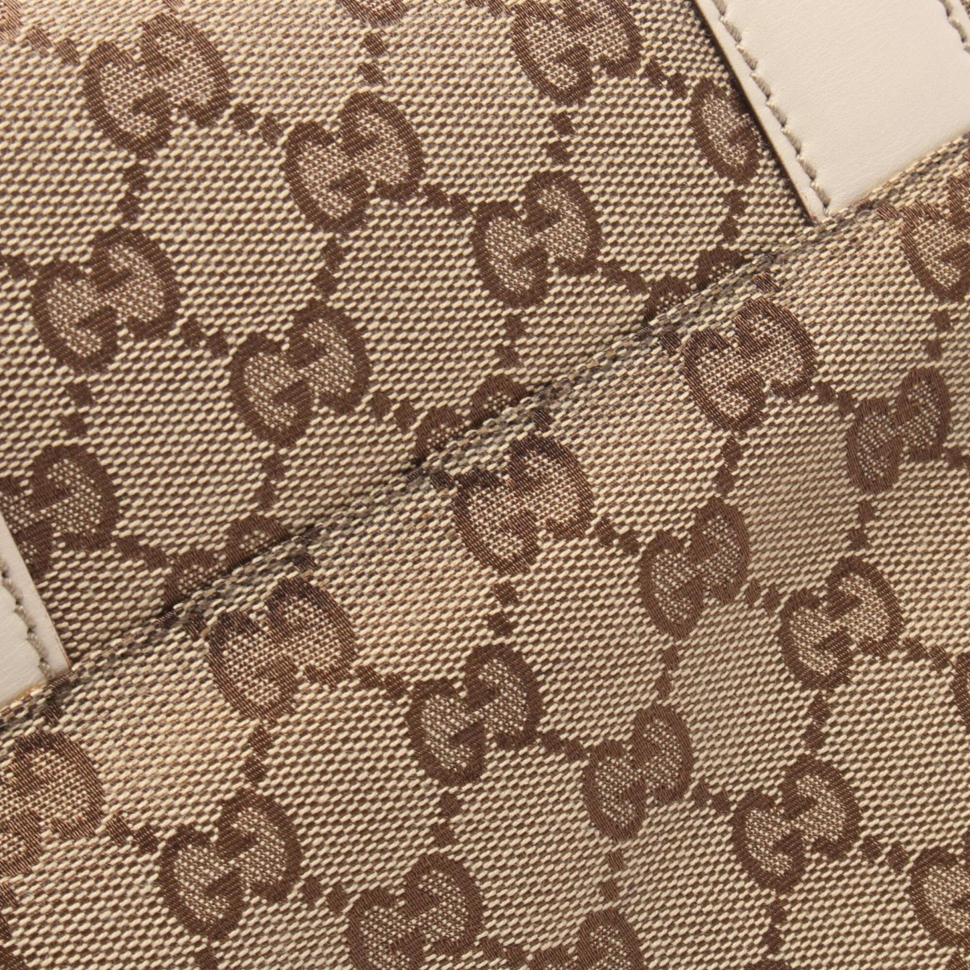 Gucci Gg Imprimé Beige Brown Ivory Gg Canvas Leather Handbag Shoulder Bag (Pre-Owned)