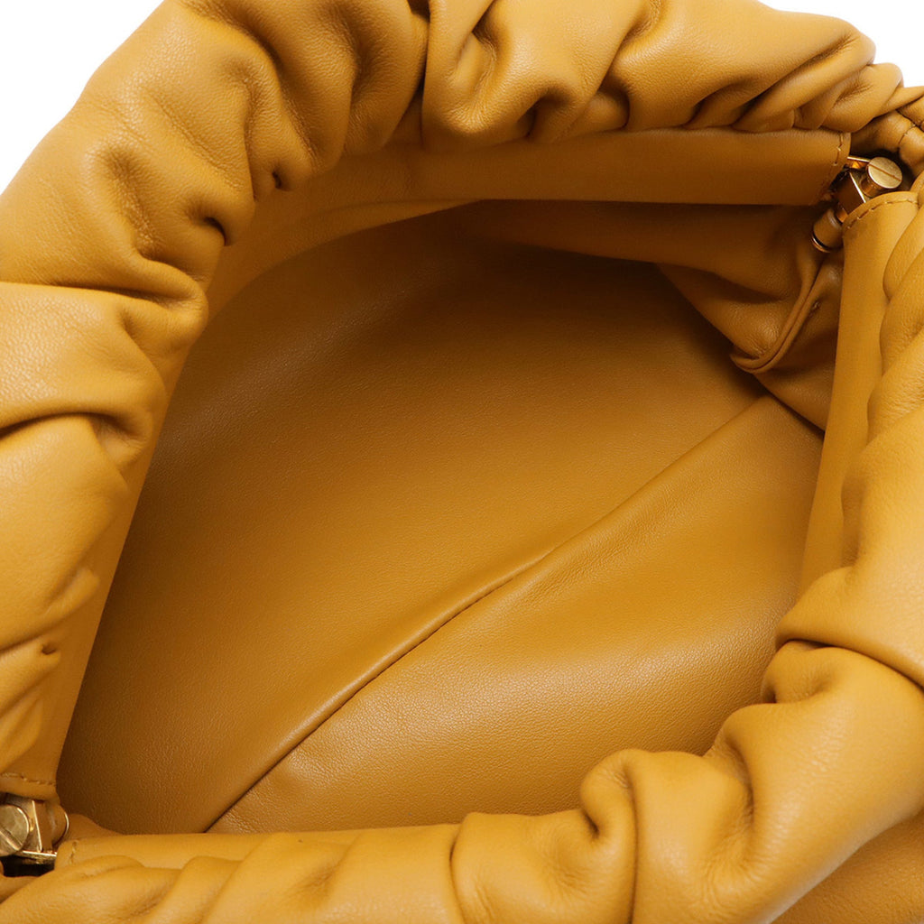 Bottega Veneta Mustard Yellow Leather Pouch Shoulder Bag