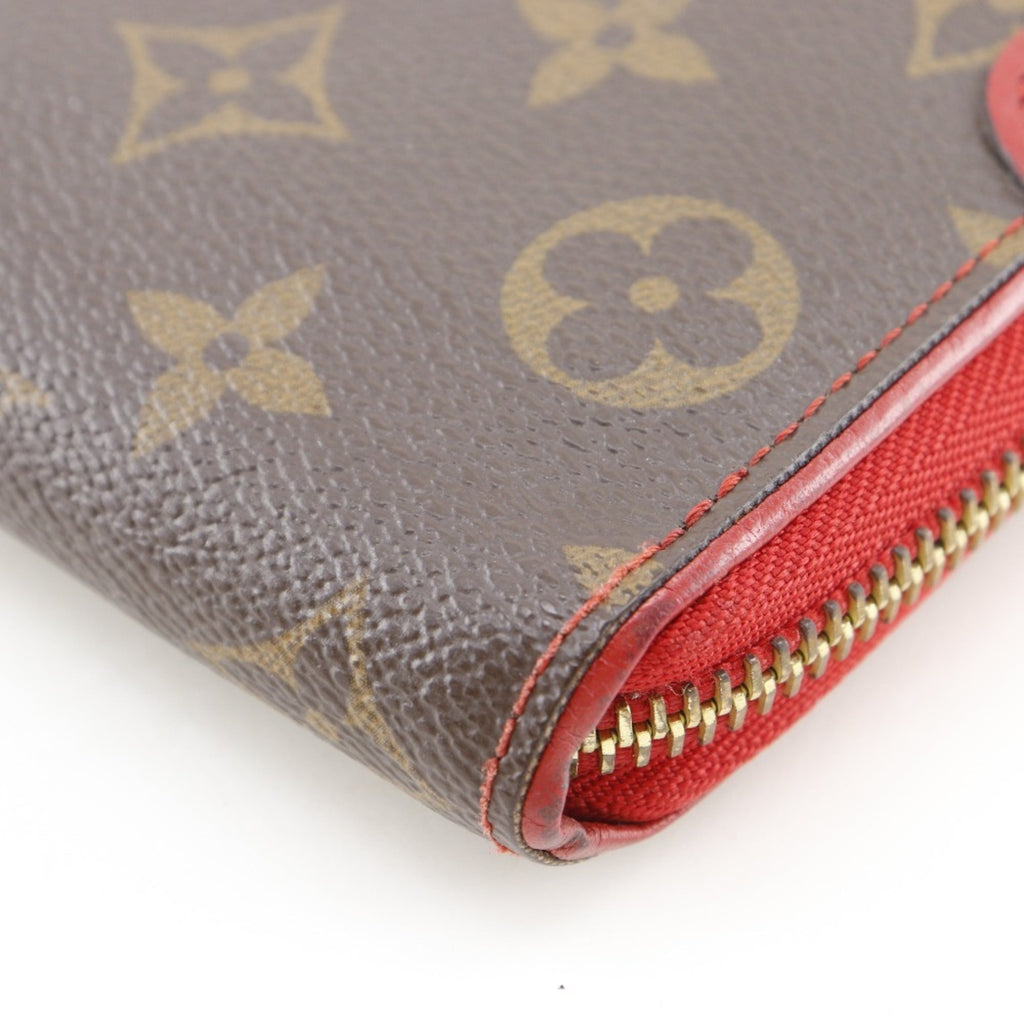 Louis Vuitton Brown Cerise Red Color Monogram Canvas Long Wallet