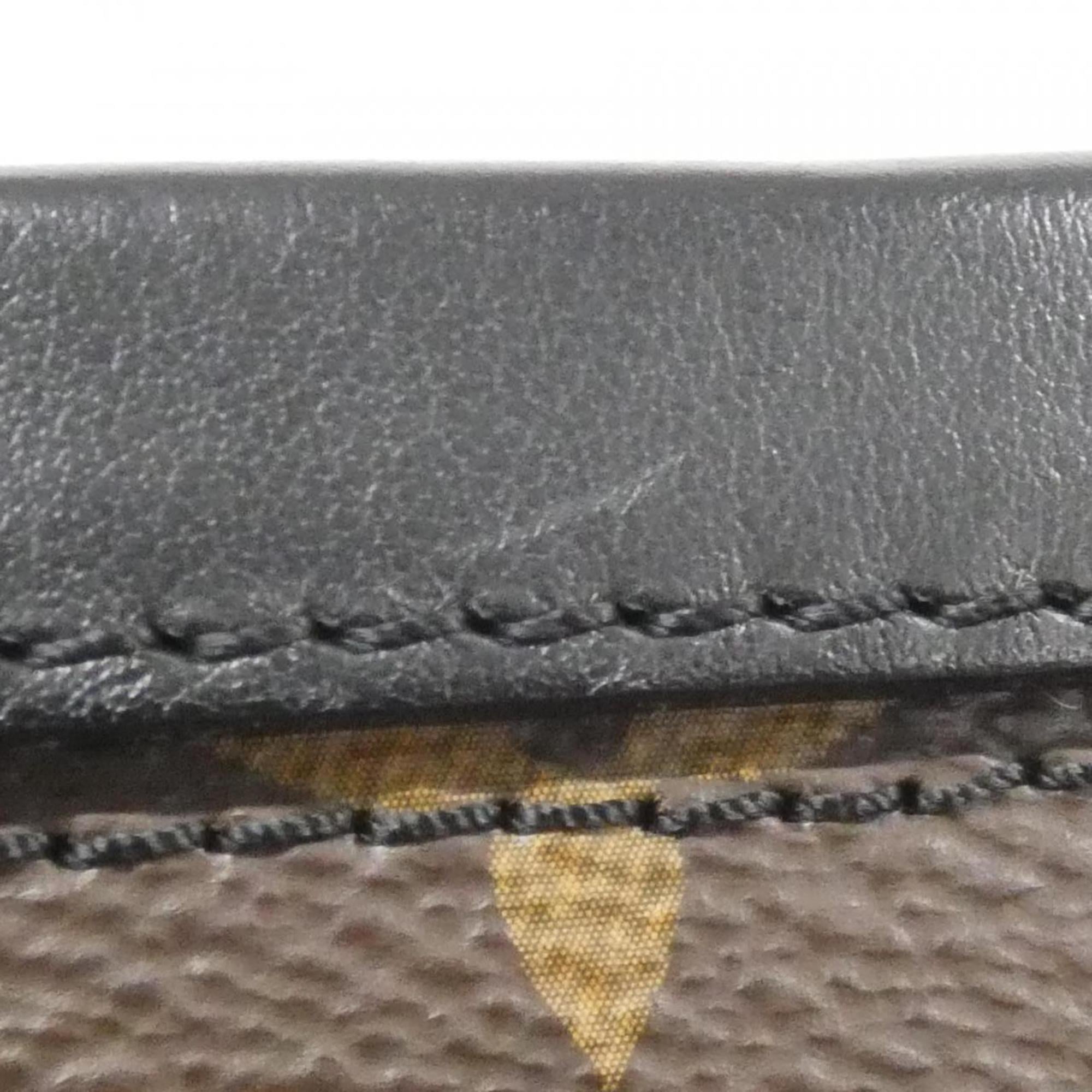 Louis Vuitton Black Brown Marron Coated Canvas Shoulder Bag