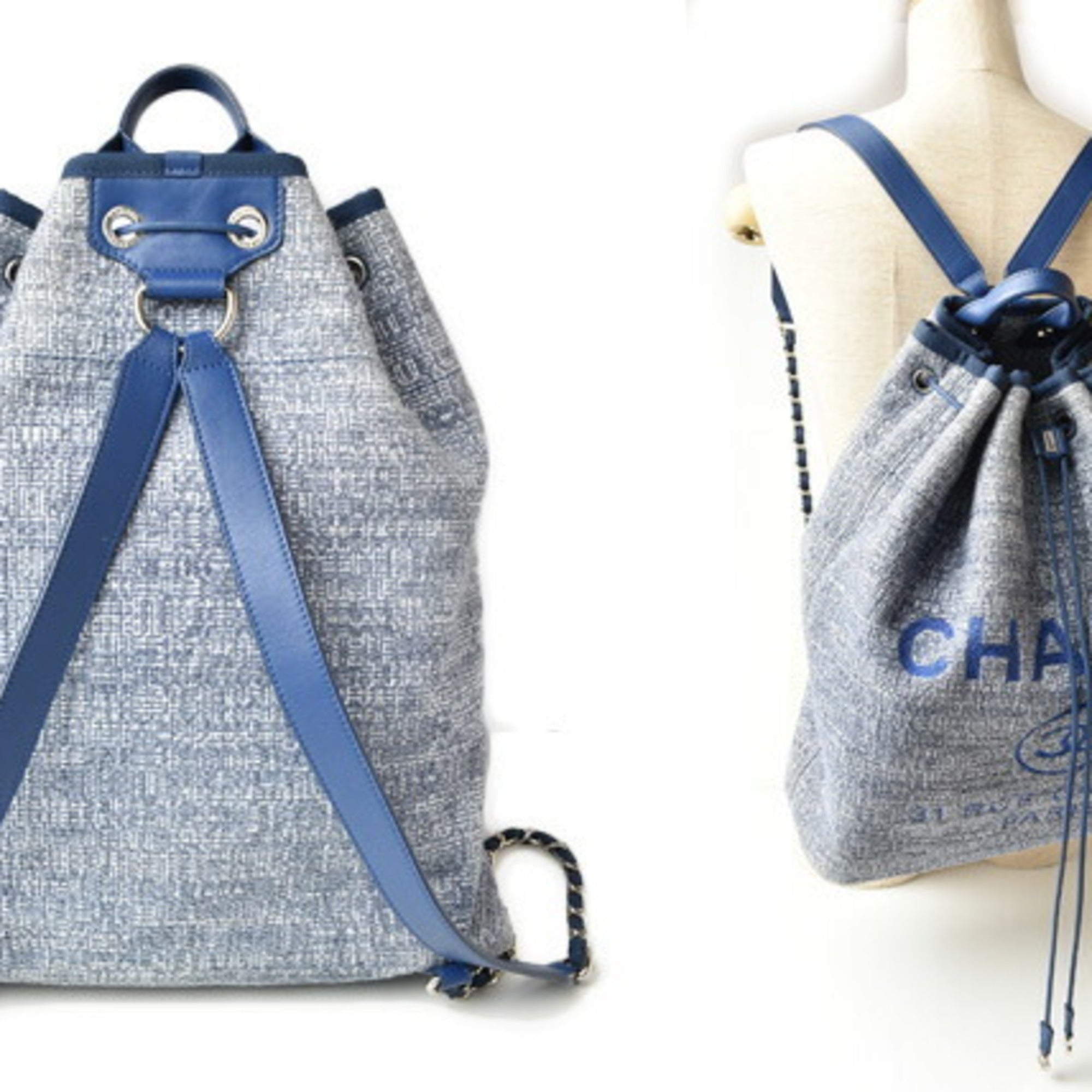 Chanel Cotton Canvas Denim Backpack
