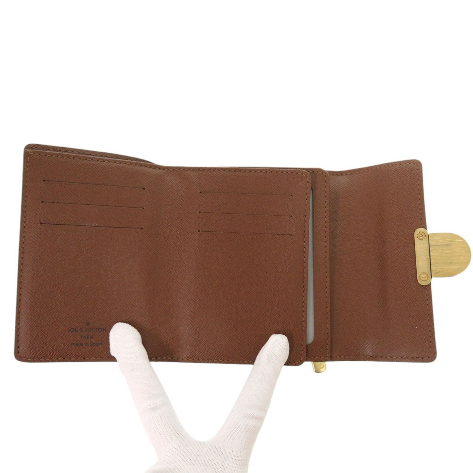 Louis Vuitton Brown Monogram Canvas Wallet (Tri-Fold)