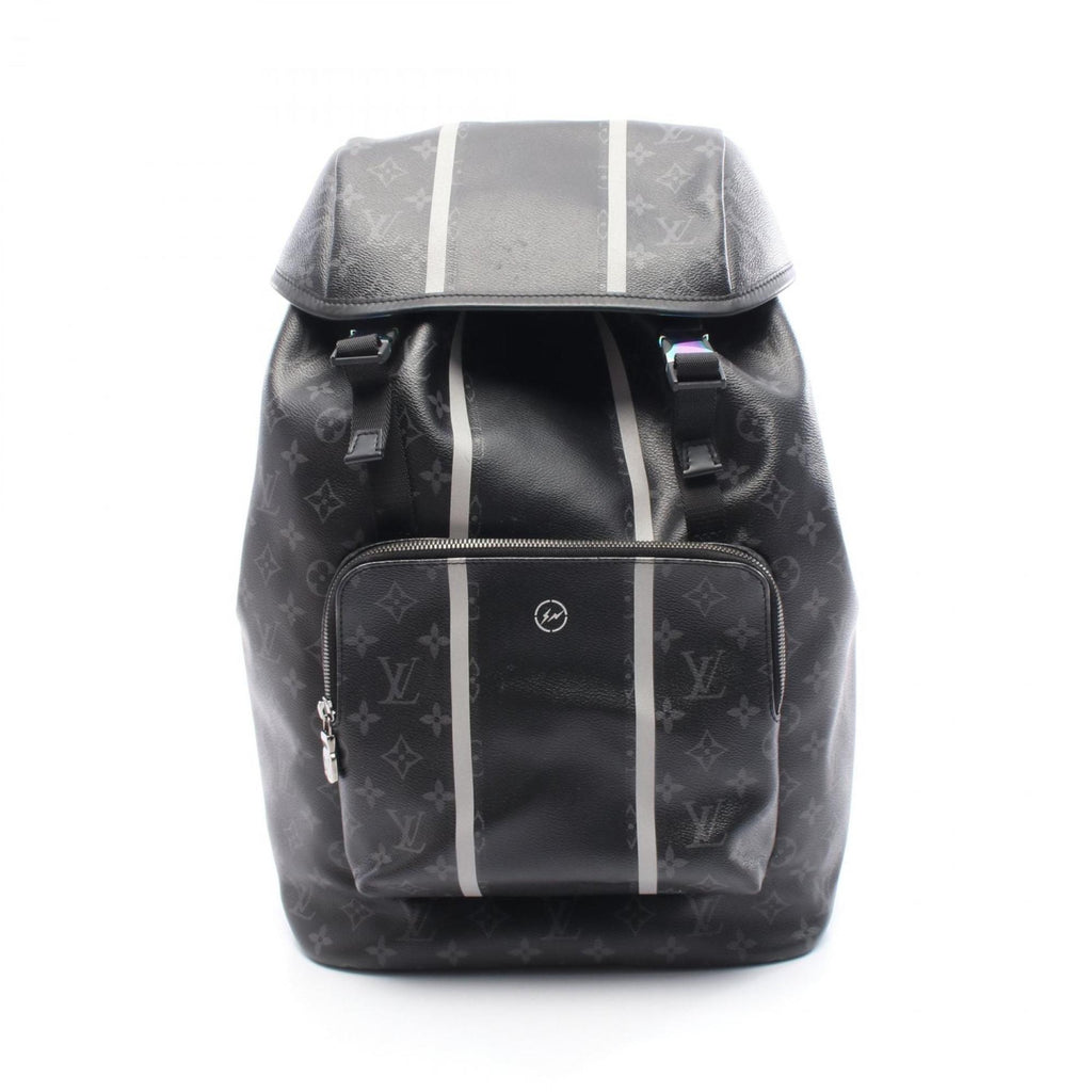 Louis Vuitton Black Coated Canvas Leather Backpack
