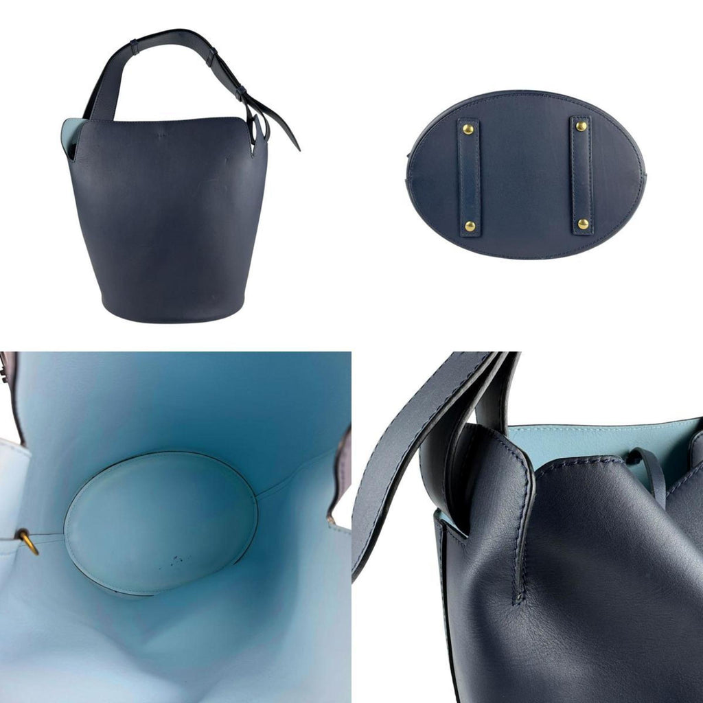 Burberry Navy Leather Shoulder Bag