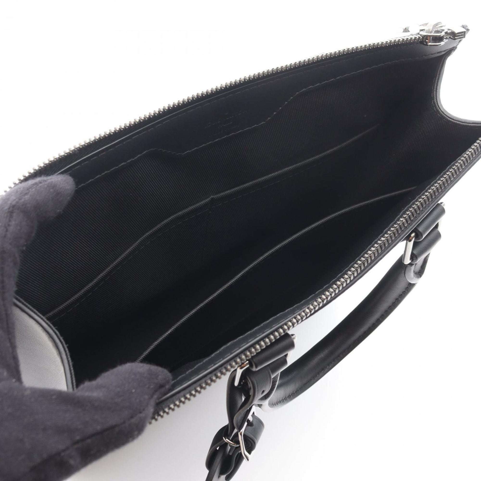 Louis Vuitton Black Coated Canvas Leather Handbag