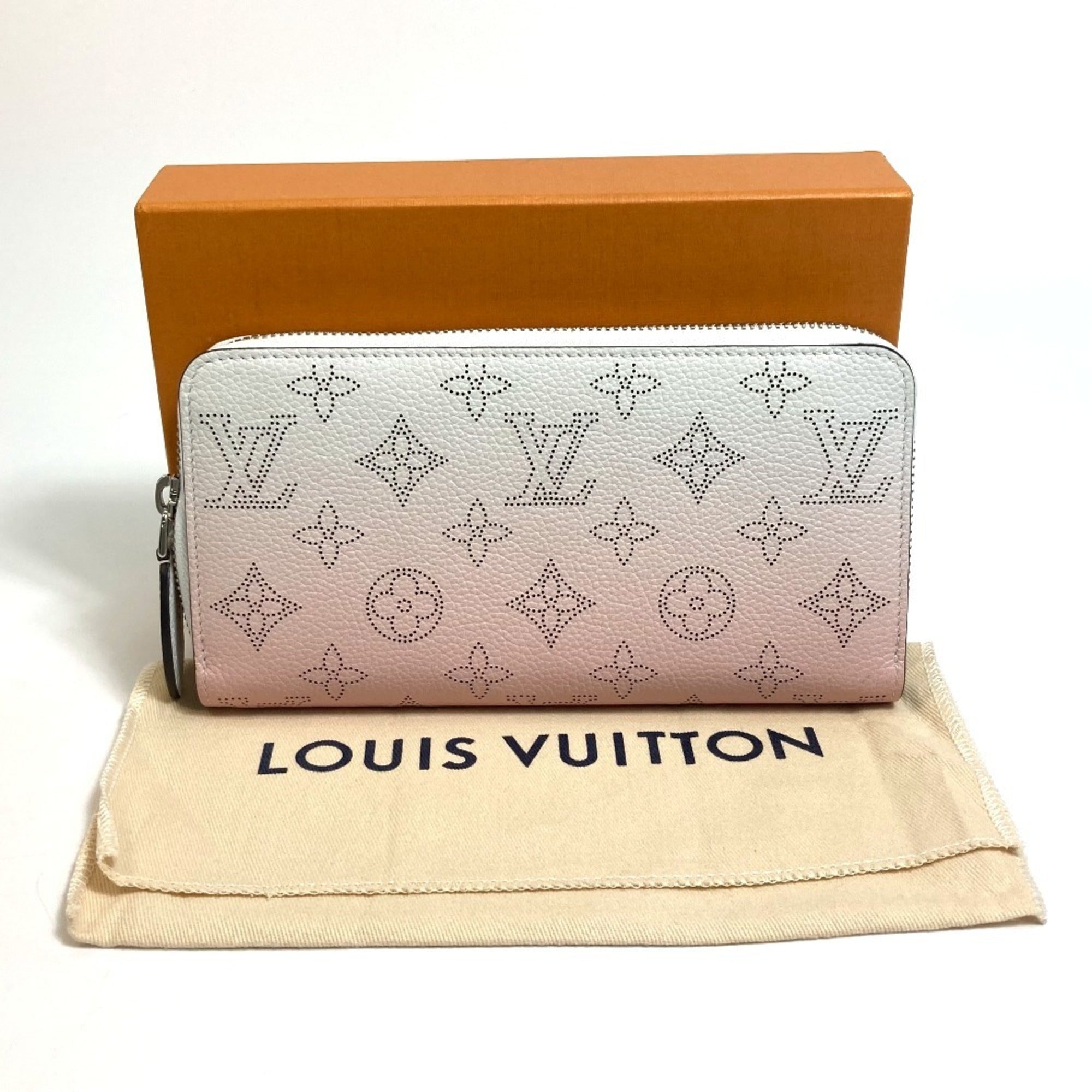 Louis Vuitton Mahina Pink White Mahina Leather Long Wallet