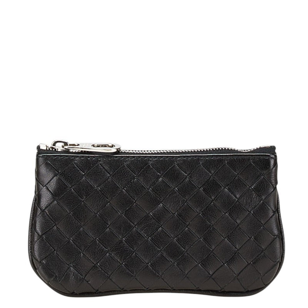 Bottega Veneta Black Leather Coin Purse/Coin Case