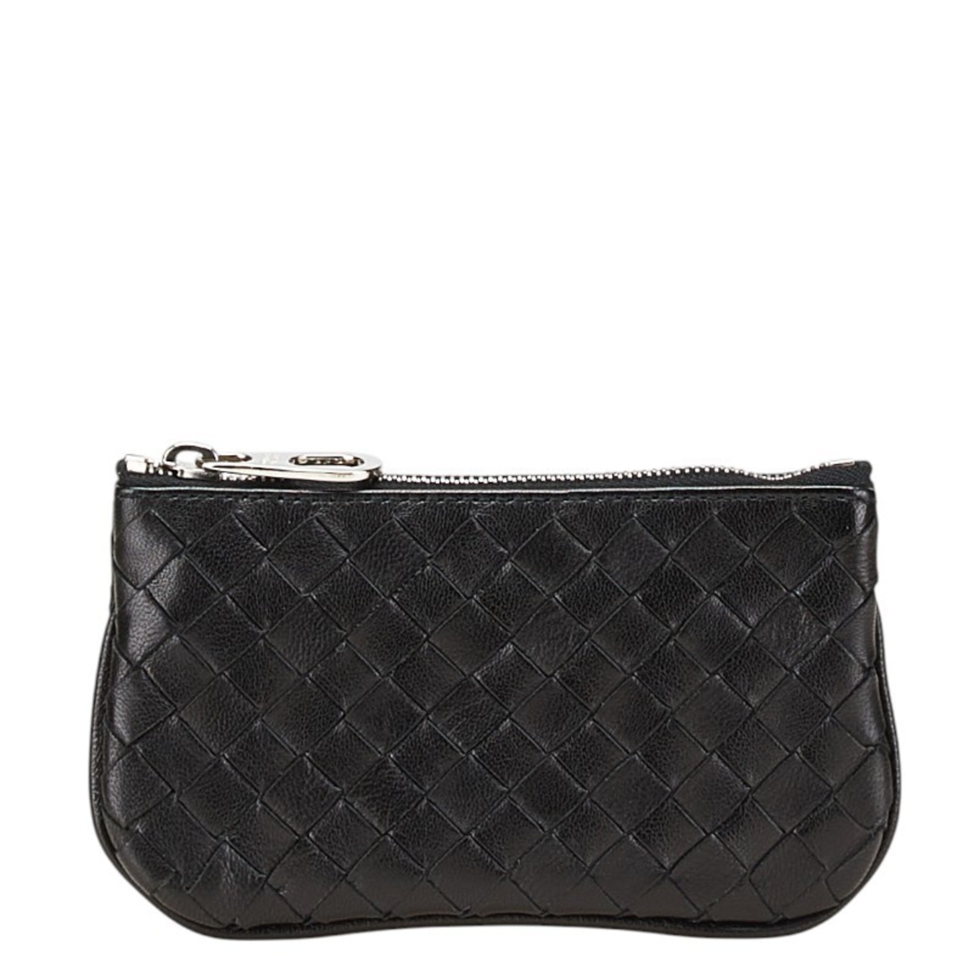Bottega Veneta Black Leather Coin Purse/Coin Case