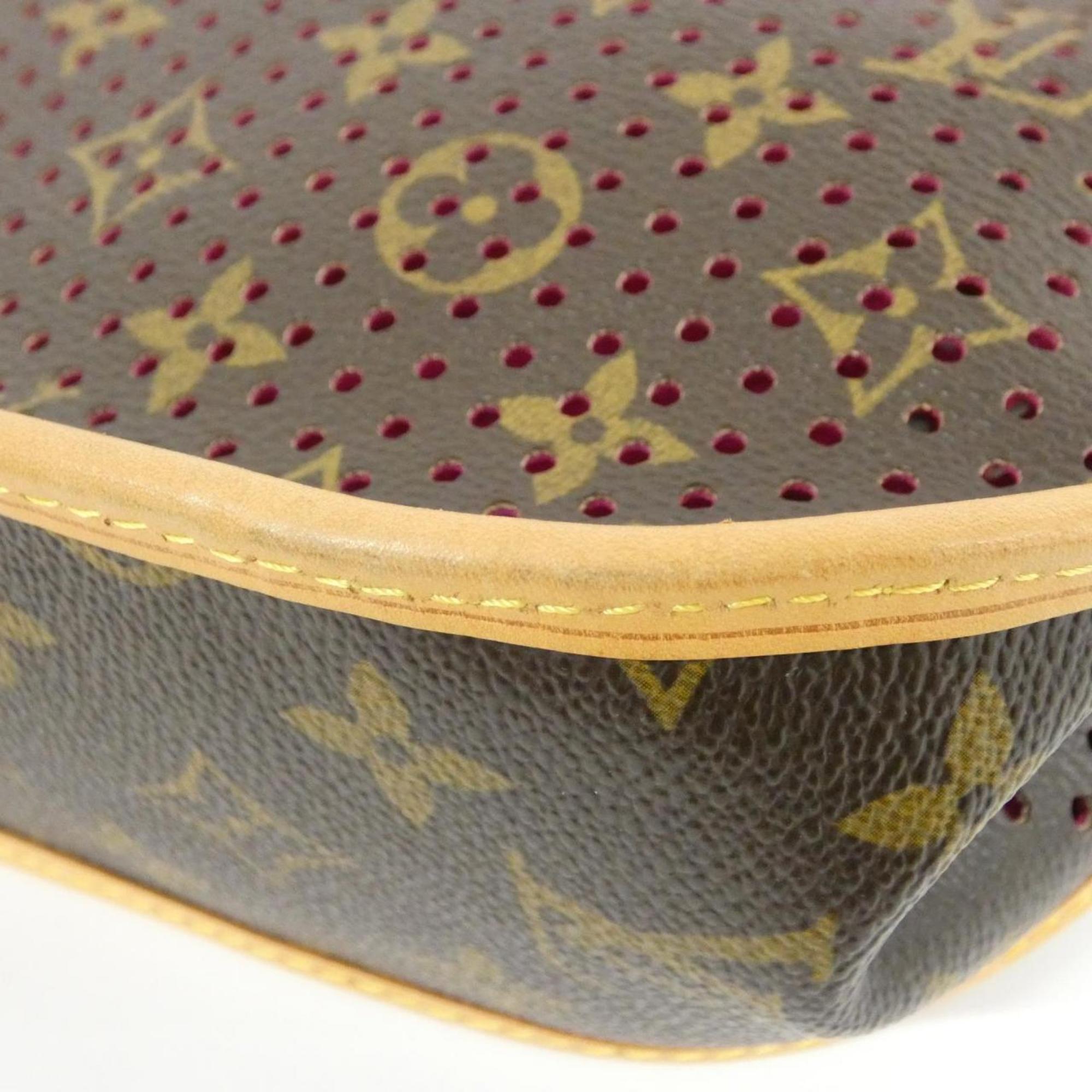 Louis Vuitton Monogram Perfo Fuchsia Marron Coated Canvas Shoulder Bag