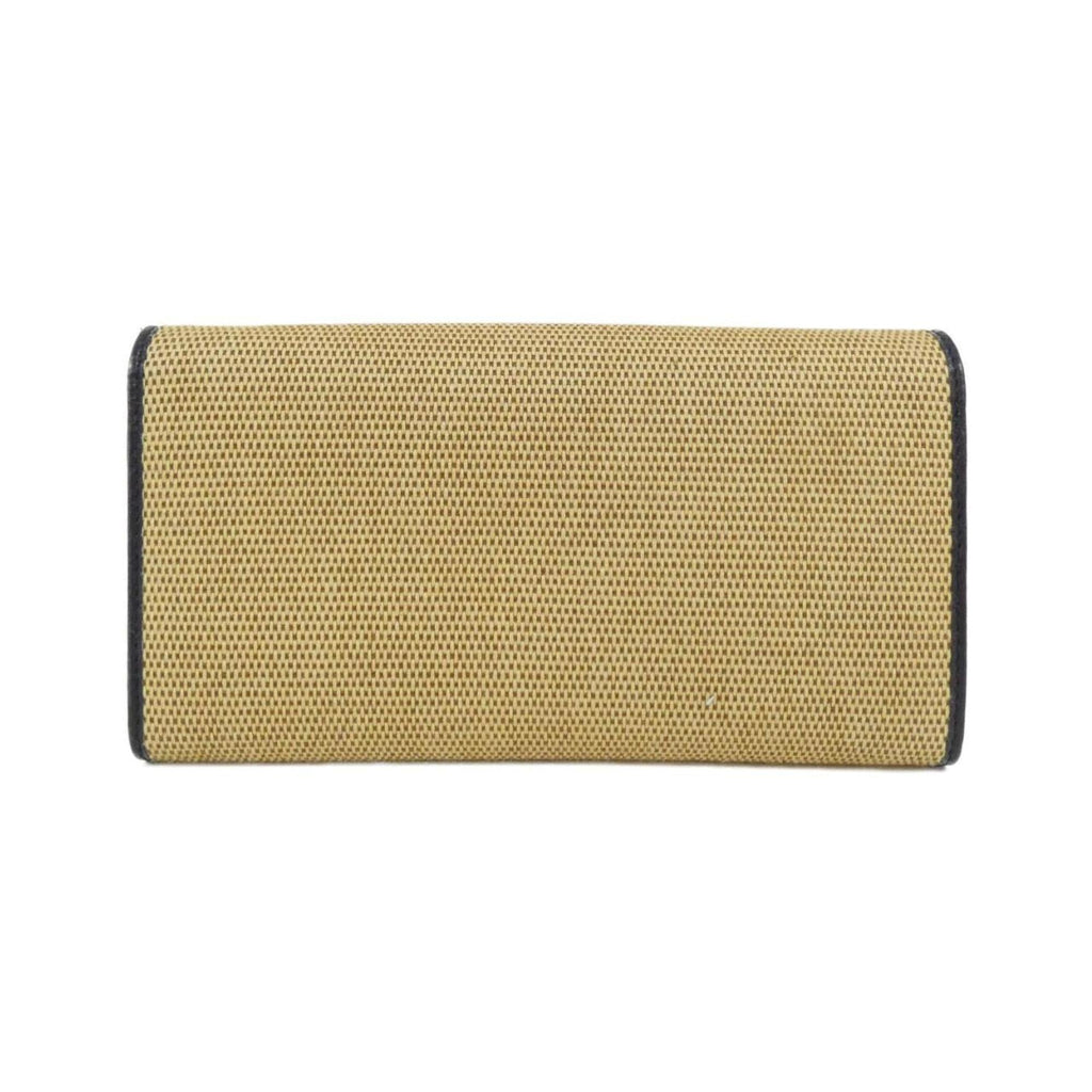 Gucci Beige Navy Canvas Leather Chain/Shoulder Wallet (Pre-Owned)