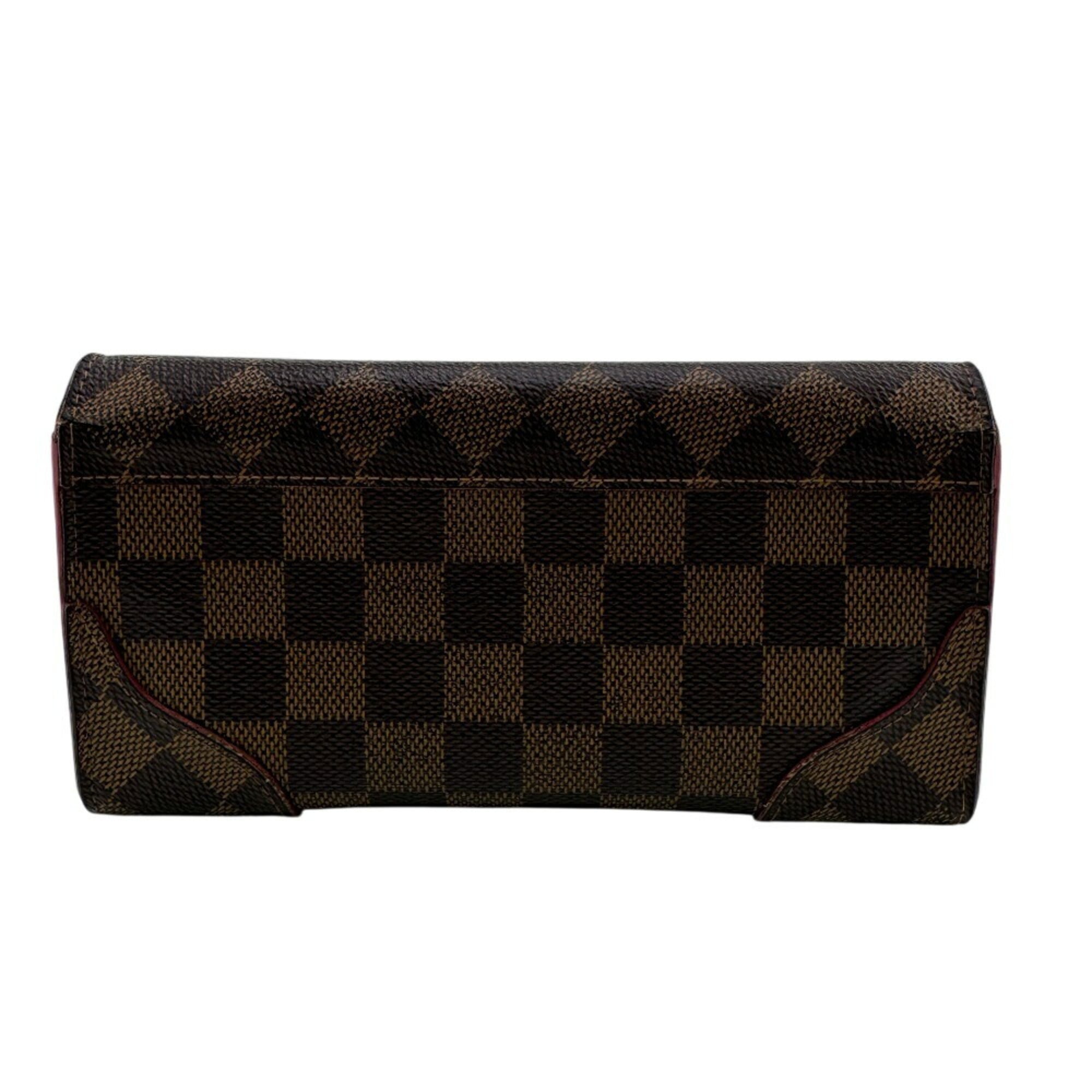 Louis Vuitton Brown Red Color Leather Coin Purse/Coin Case