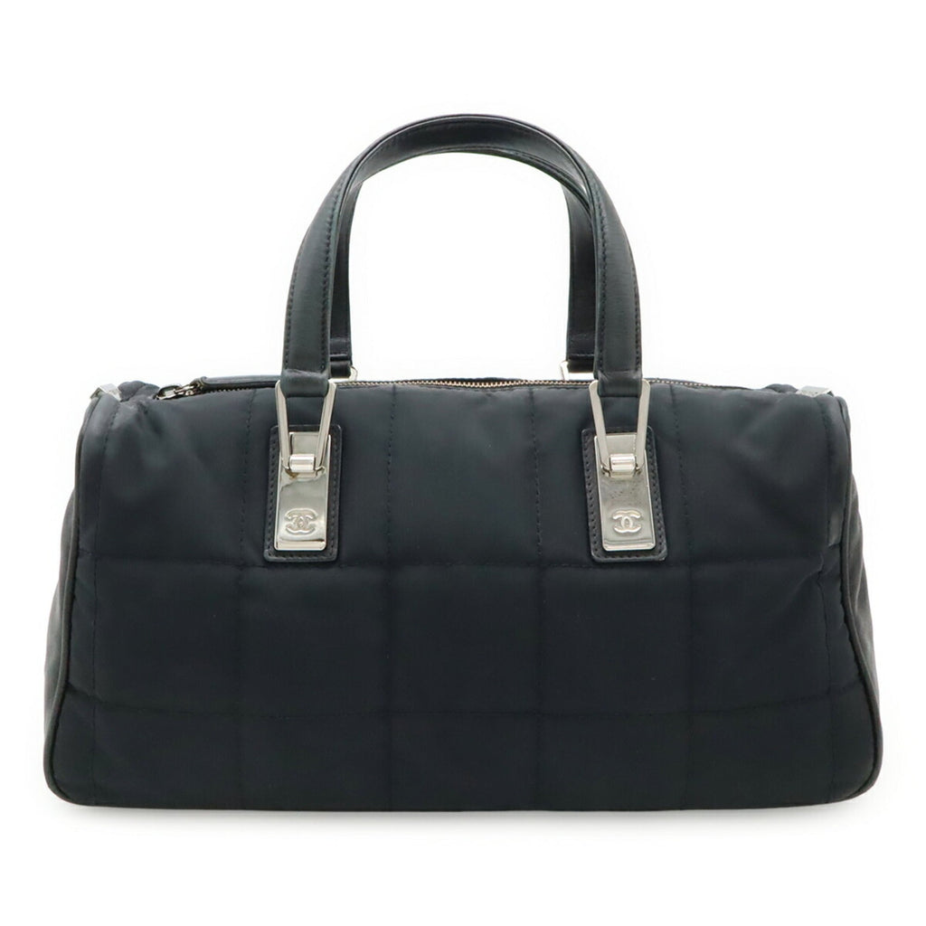 Chanel Black Nylon Leather Handbag