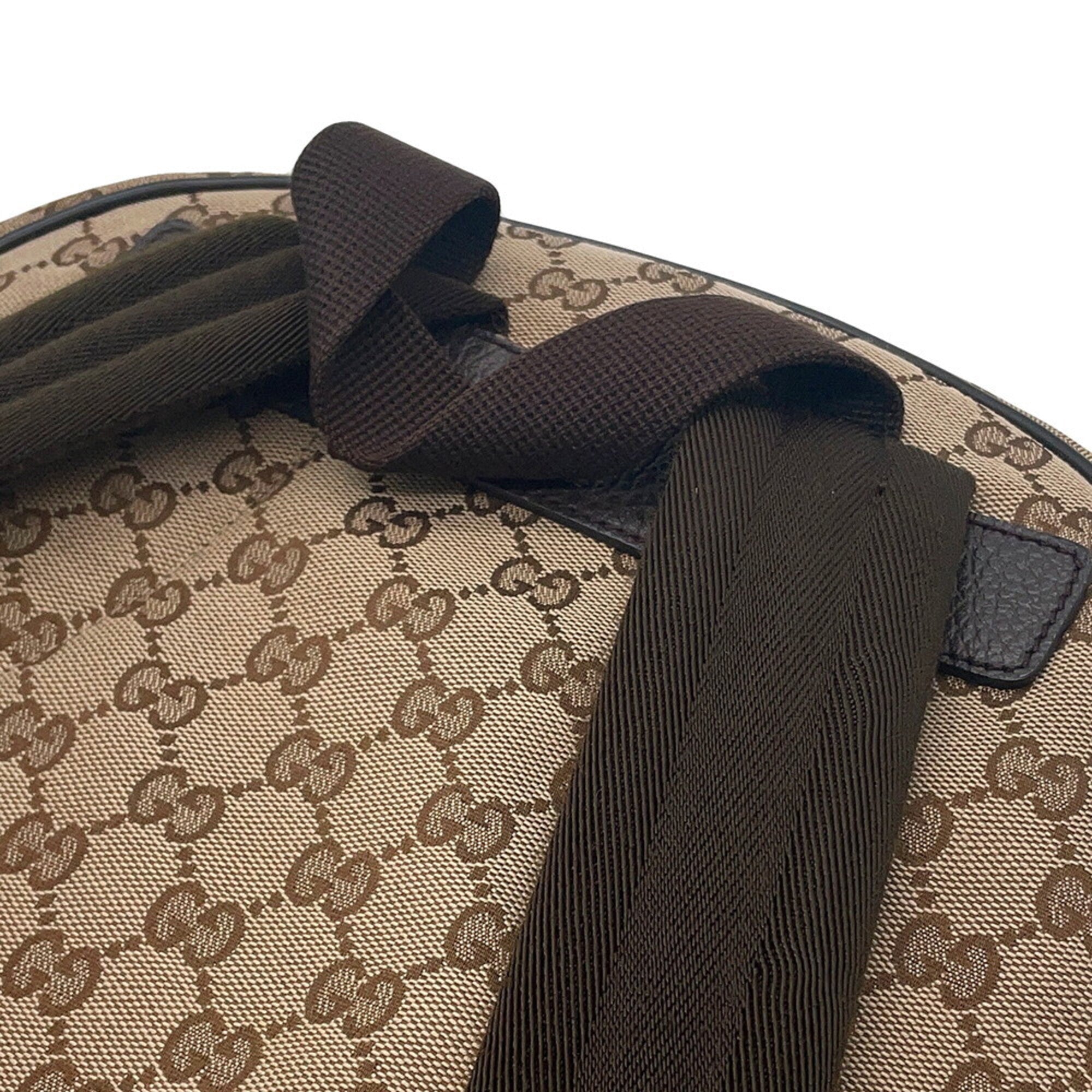 Gucci Beige Brown Gg Canvas Backpack Handbag (Pre-Owned)