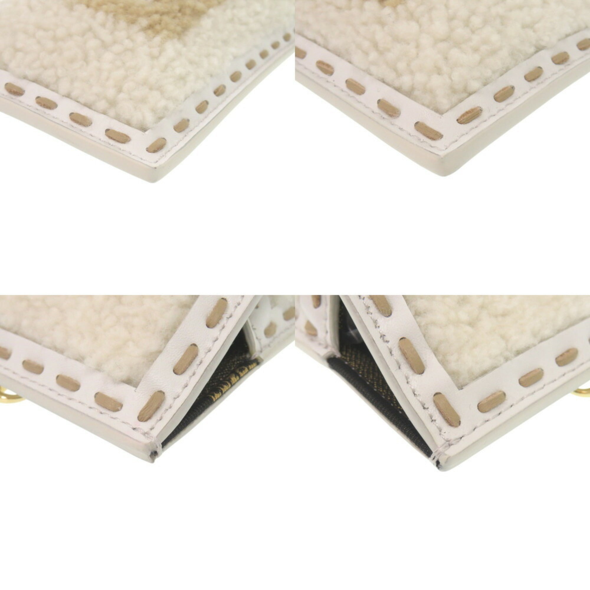 Fendi White Leather Leather Pouch