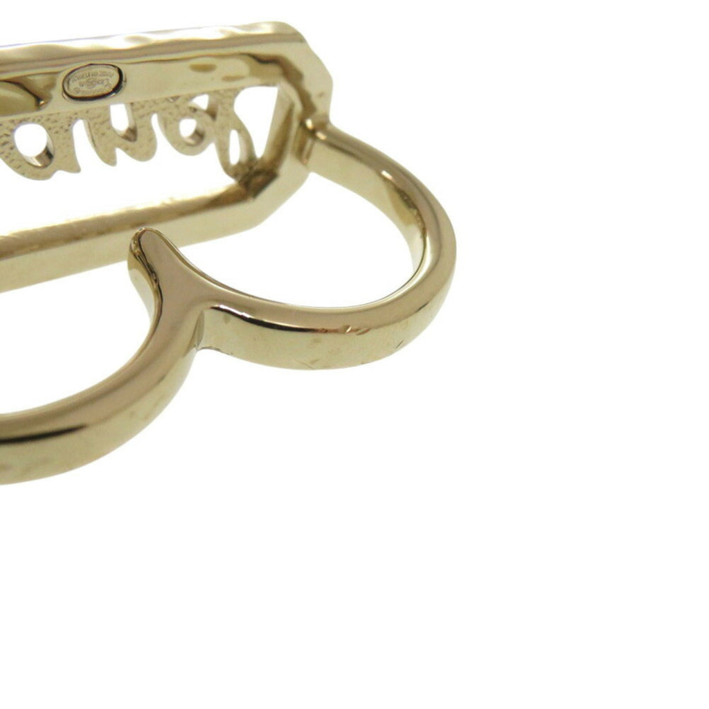 Chanel Gold Artificial Pearl Metal Band Ring