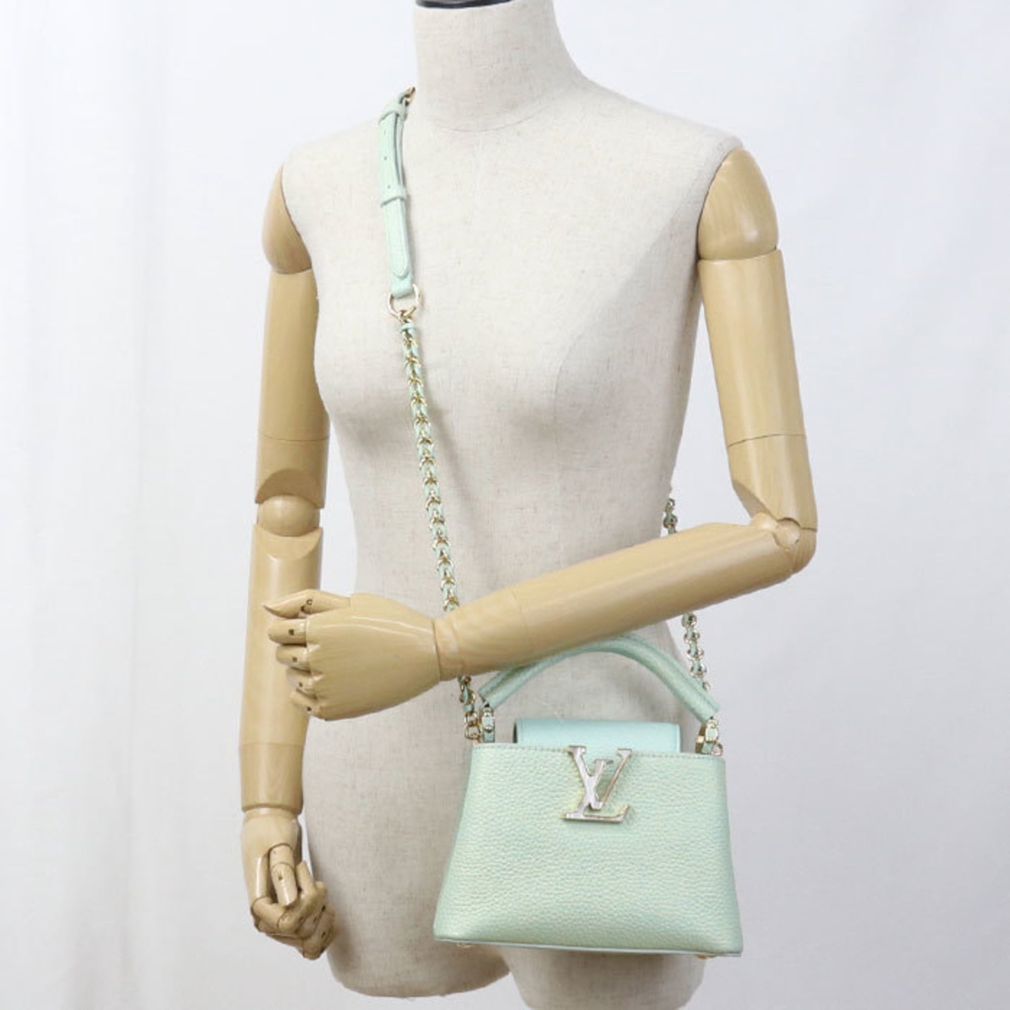 Louis Vuitton Green Leather Handbag