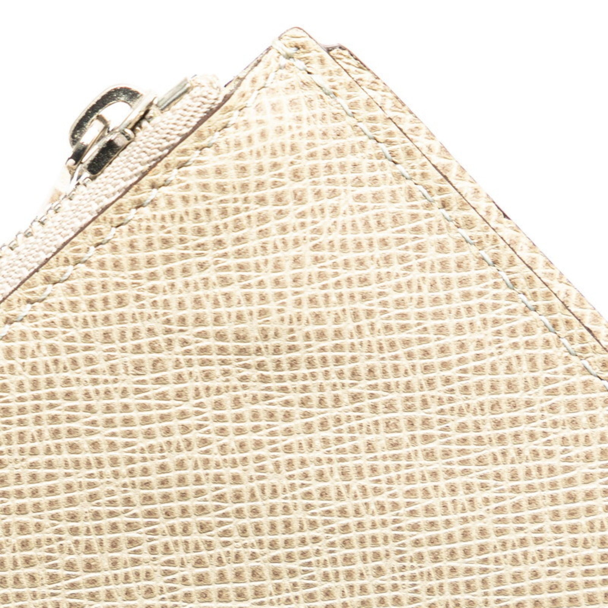 Louis Vuitton Beige Leather Coin Purse/Coin Case