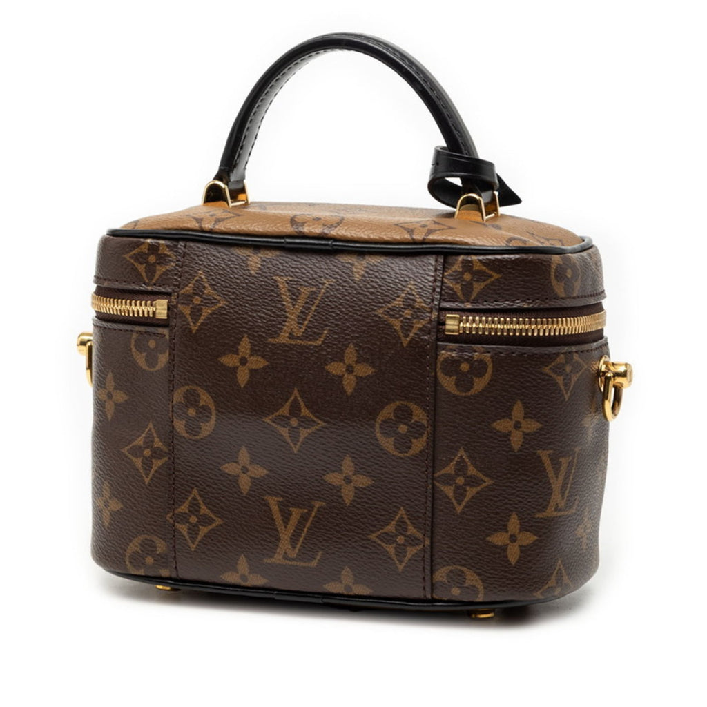 Louis Vuitton Black Brown Pvc Leather Shoulder Bag Vanity Bag