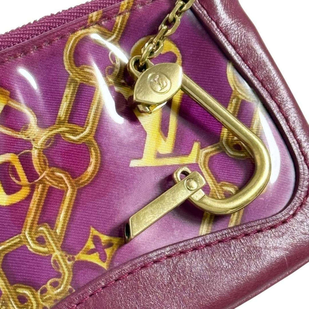 Louis Vuitton Red Color Wine Leather Coin Purse/Coin Case
