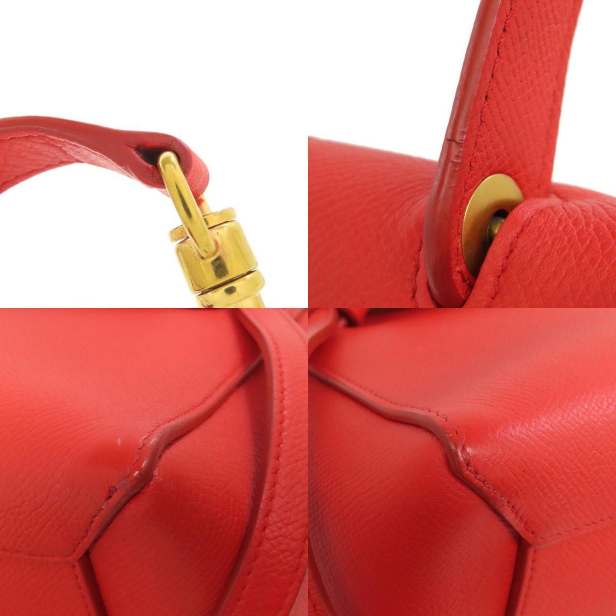 Celine Red Color Leather Handbag