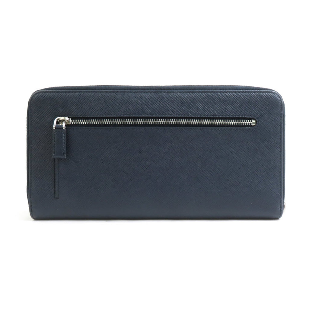 Prada Navy Leather Long Wallet (Bi-Fold)